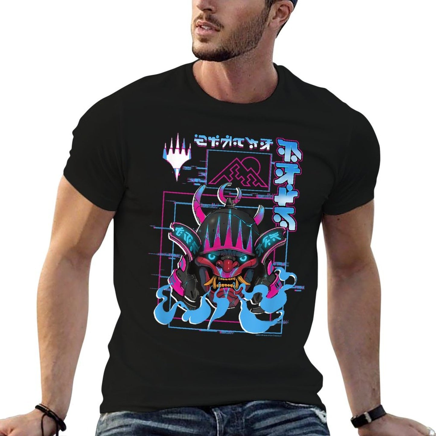 Magic The Gathering Kamigawa Neon Samurai Poster Versatile T-Shirt