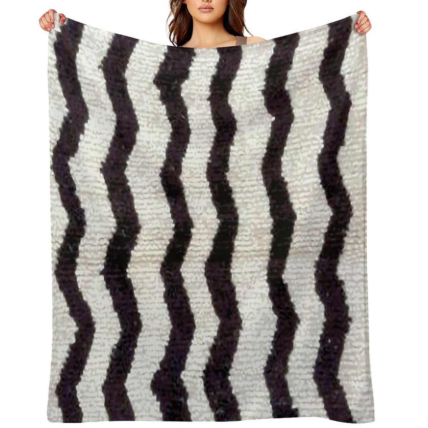 Moroccan Rug With Chevron Stripes Print Durable Throw Blanket