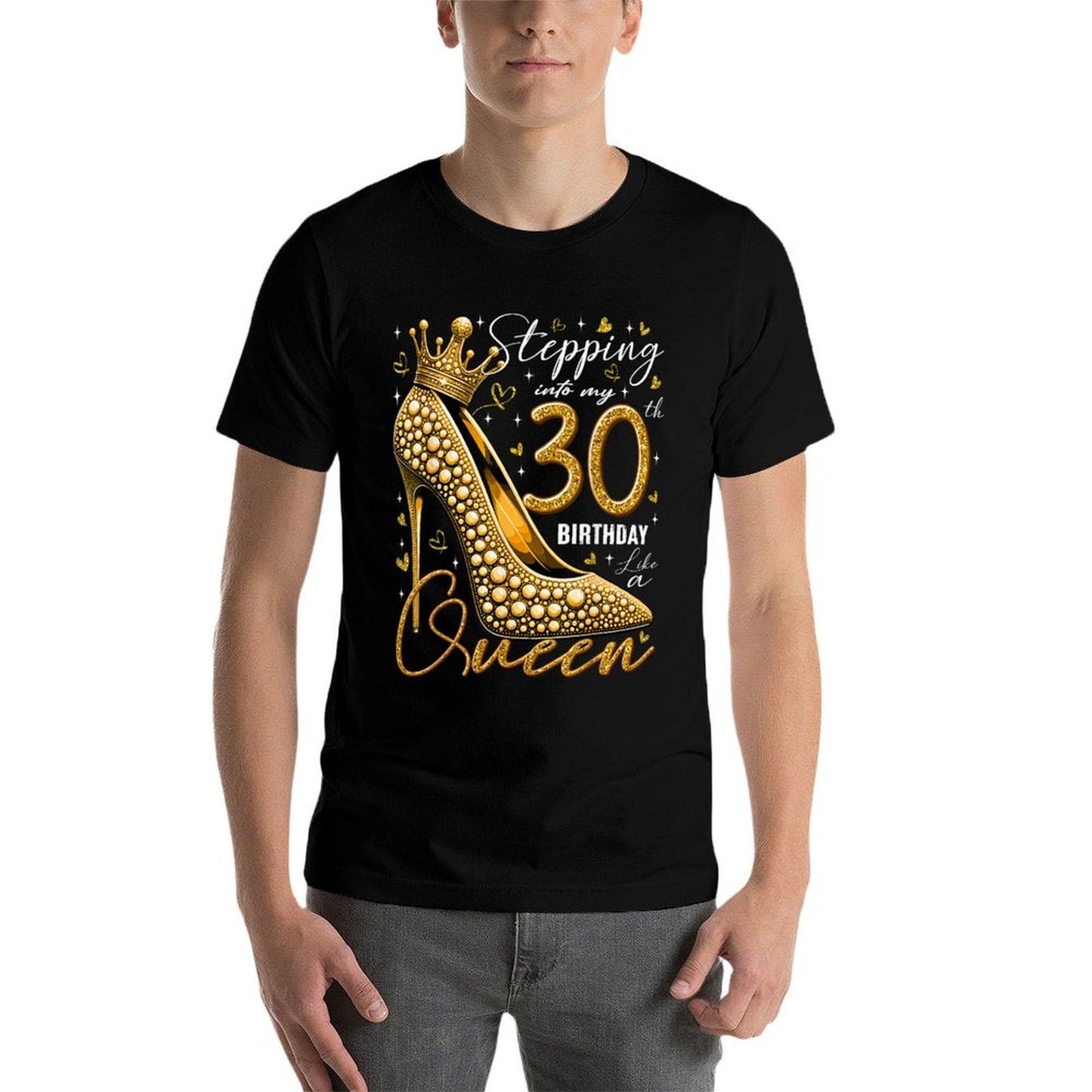 30 Year Old Gifts High Heels Stepping Into My 30th Birthday Tagless Design T-Shirt