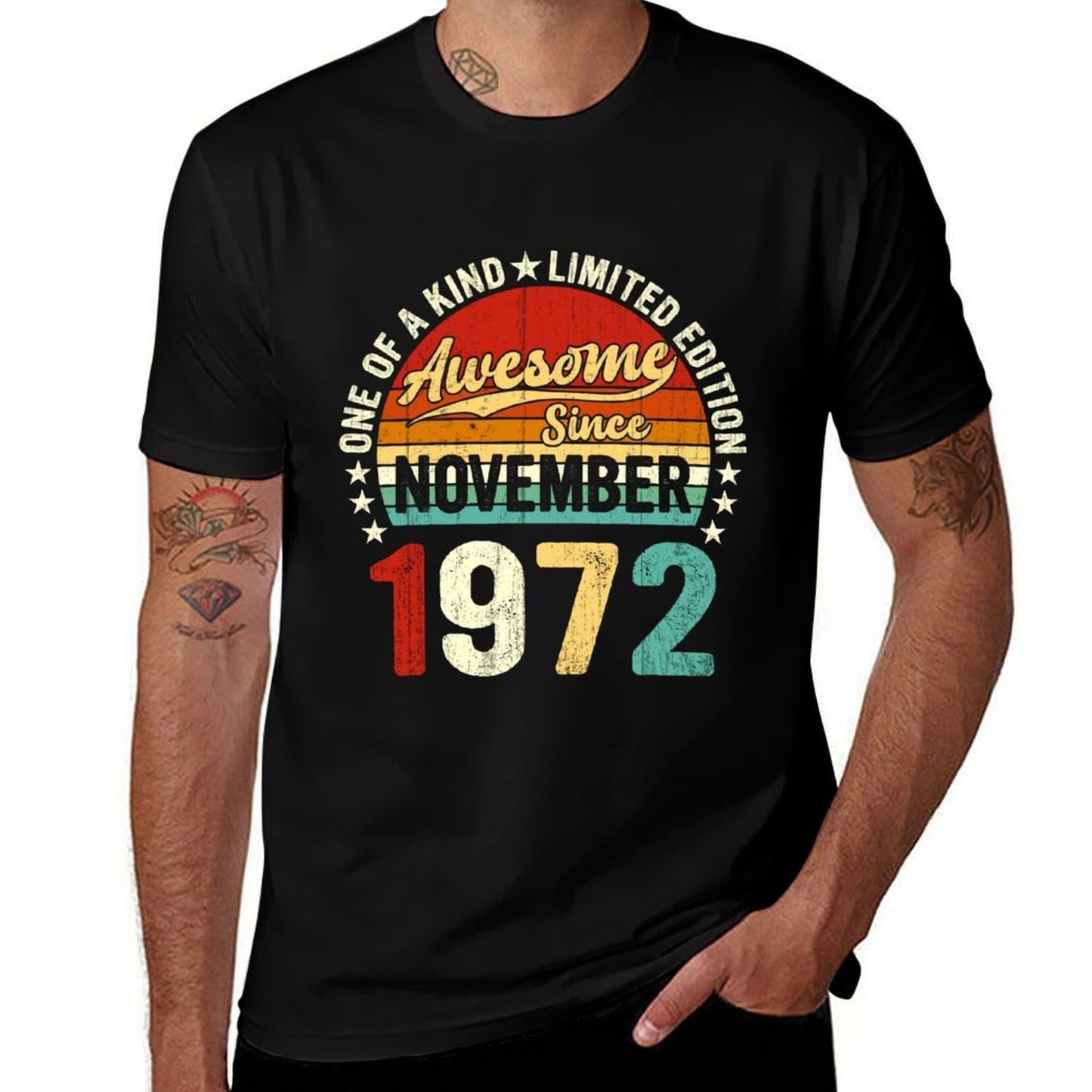 50 Year Old Men Women Vintage November 1972 50th Birthday Graphic-printed T-Shirt