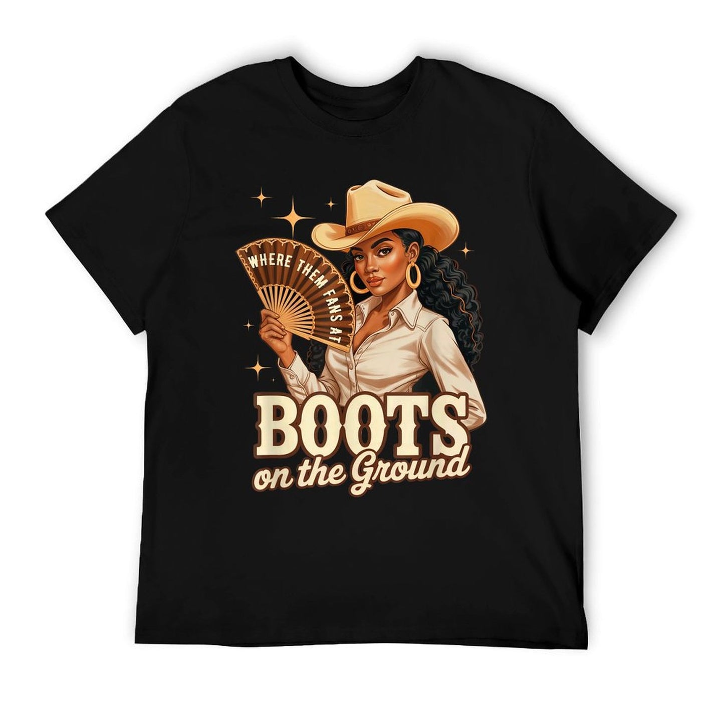 Boots On Ground Juneteenth Melanin Cowgirl Western Rodeo Slim-fit Cut T-Shirt