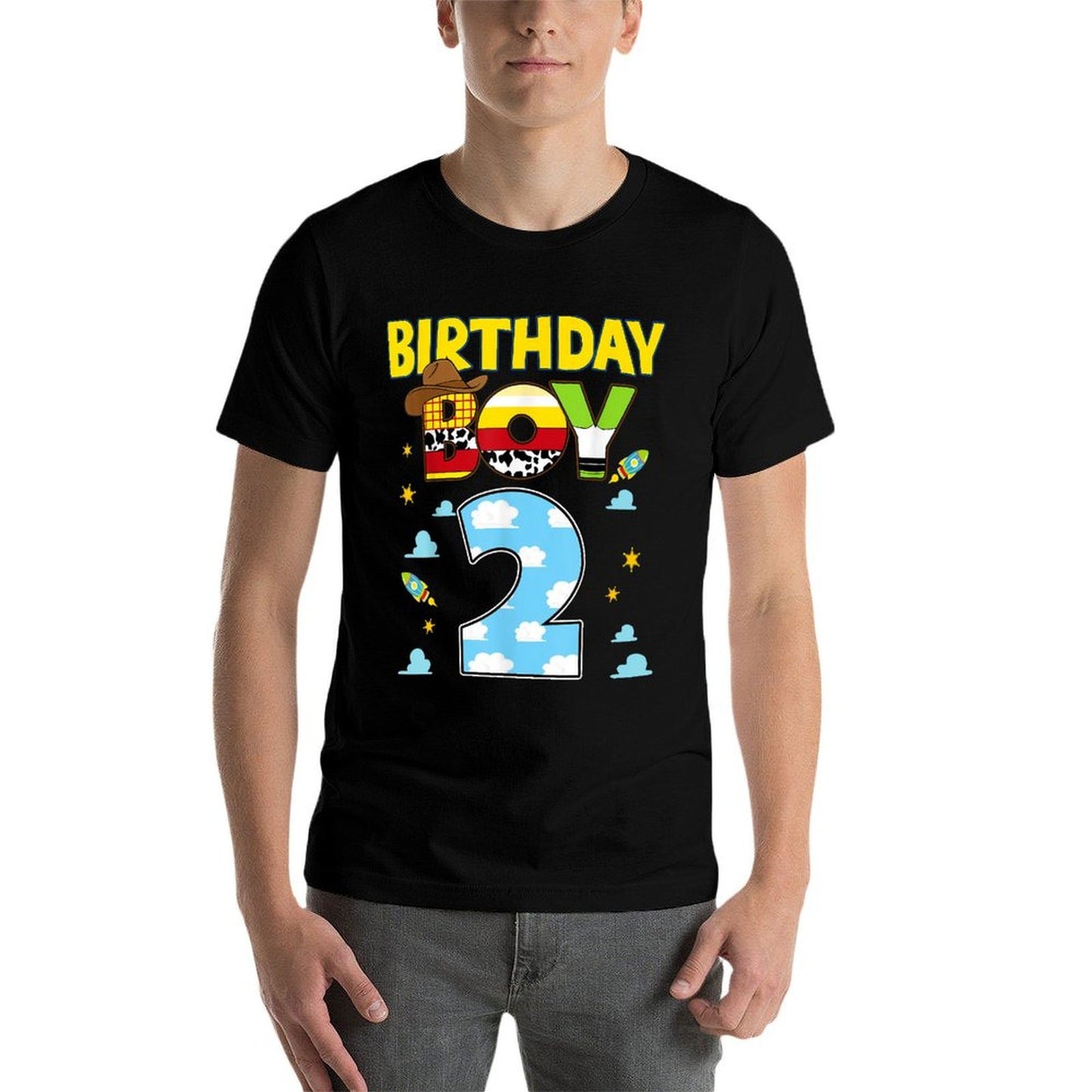 Western Family Birthday Boy 2 Cowboy 2nd Birthday Trendy Pattern T-Shirt