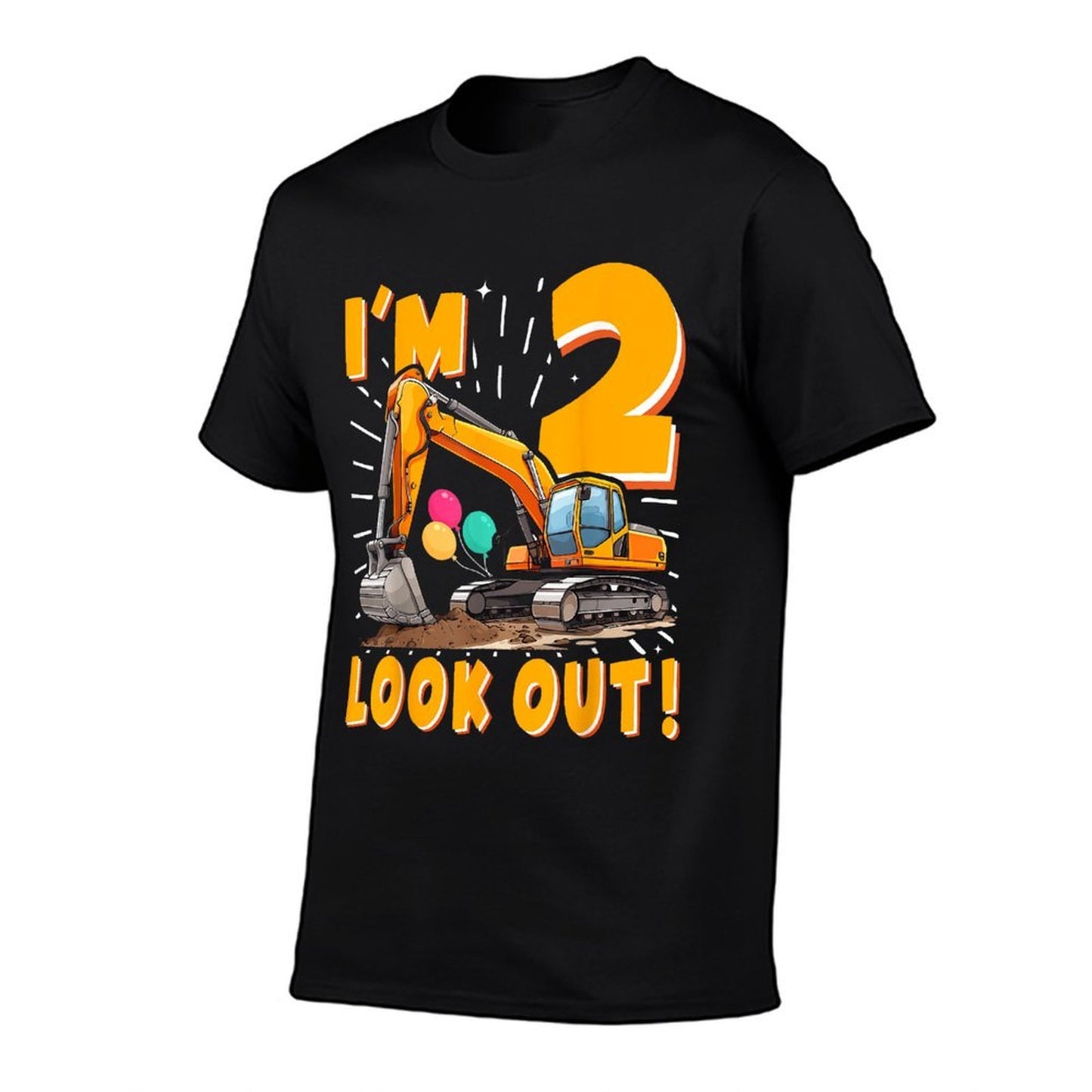 Two 2nd Birthday Boy Excavator Construction 2 Years Old Soft T-Shirt