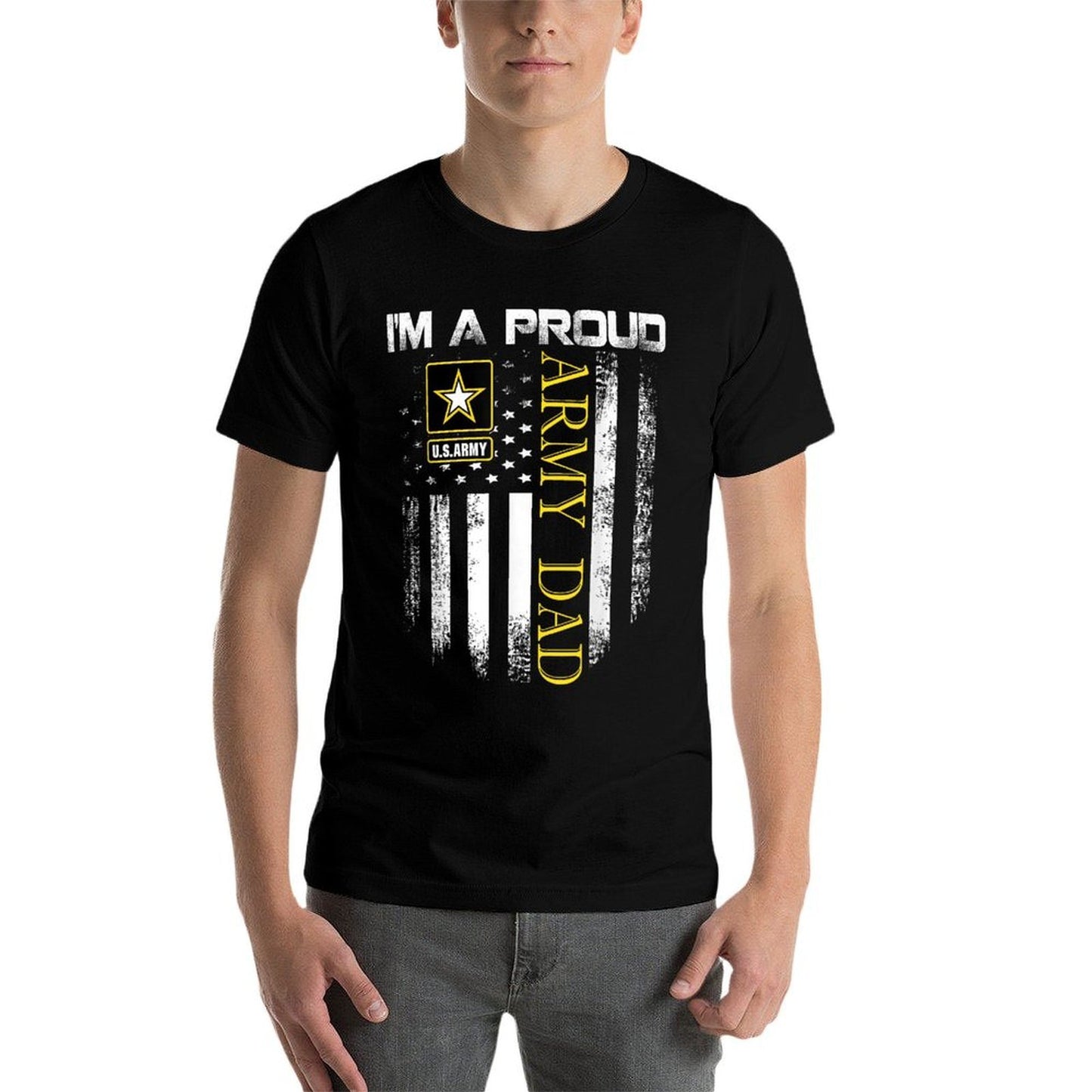 Vintage I'm A Proud Army Dad With American Gift Affordable Price T-Shirt