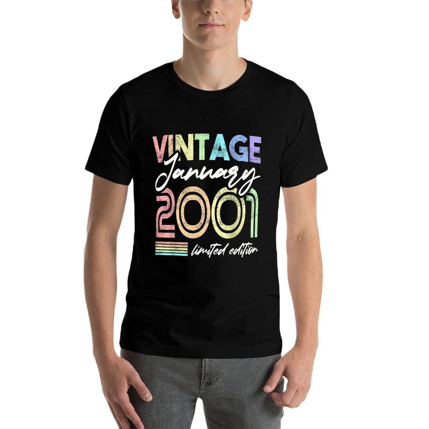 Vintage January 2001 21st Birthday Women Oversized Silhouette T-Shirt