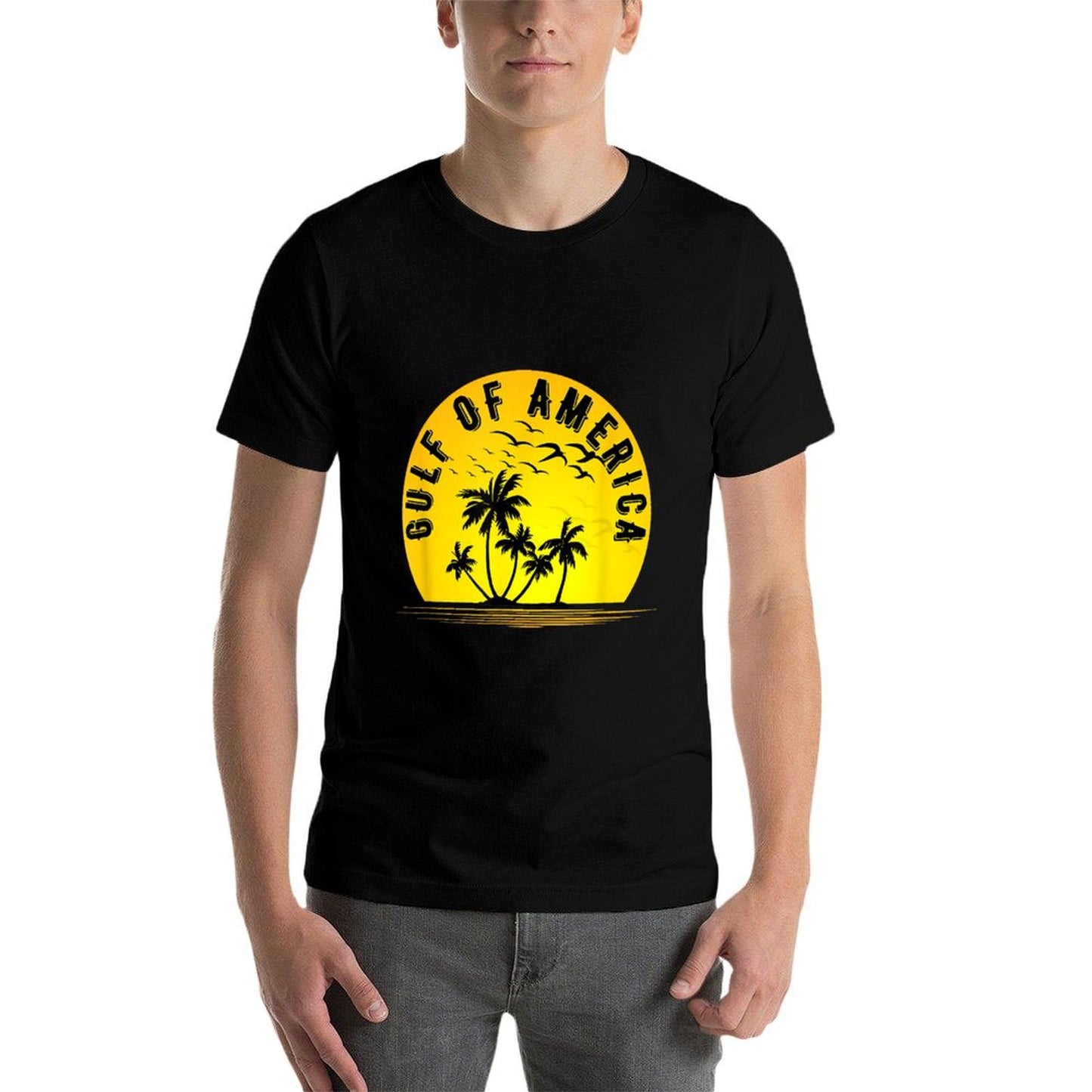 Gulf of USA America Retro Throwback Design Slim-fit Cut T-Shirt