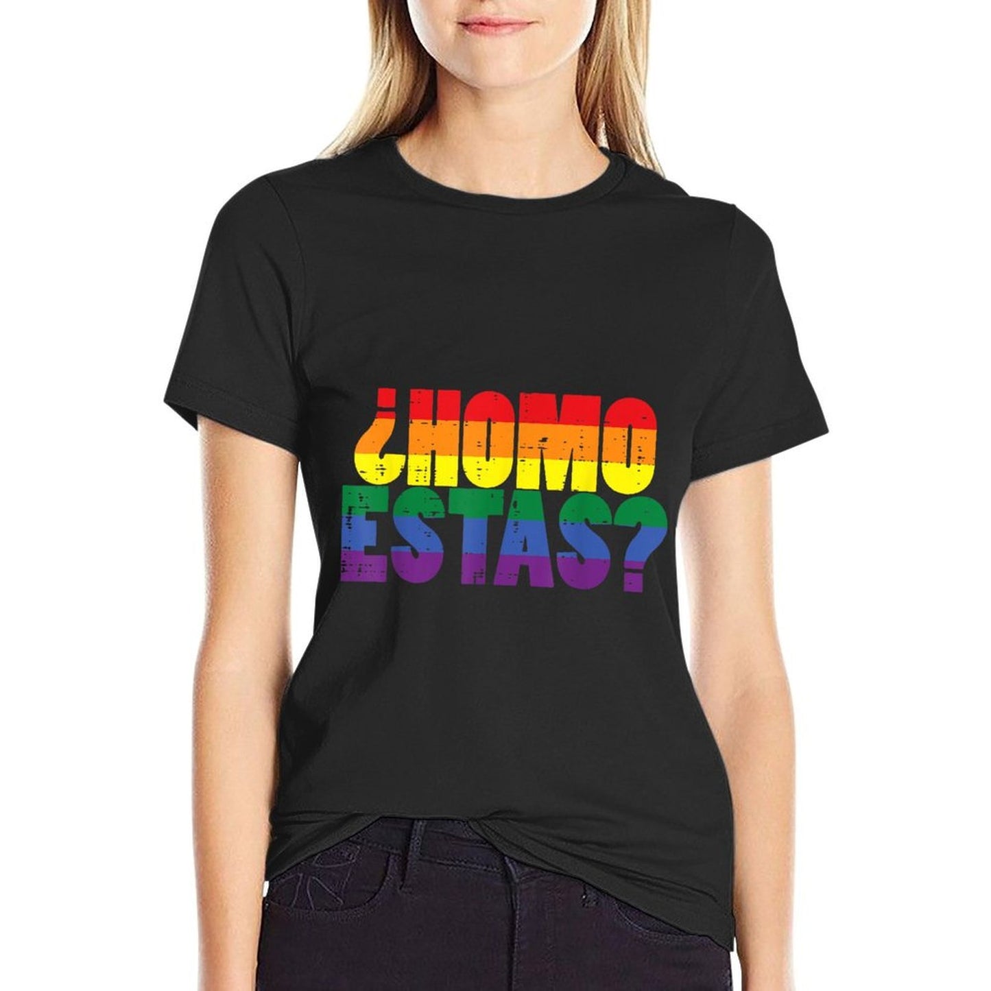 Homo Estas Spanish Mexican Funny Gay Pride Ally LGBTQ Month Soft T-Shirt