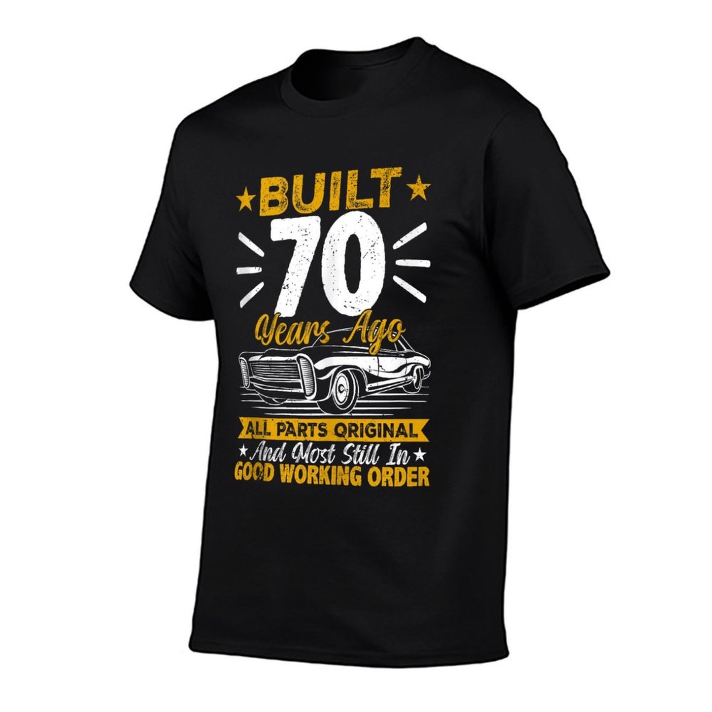 Retro Built 70 Years Ago Funny 70th Birthday 70 Years Old Summer-ready Fabric T-Shirt