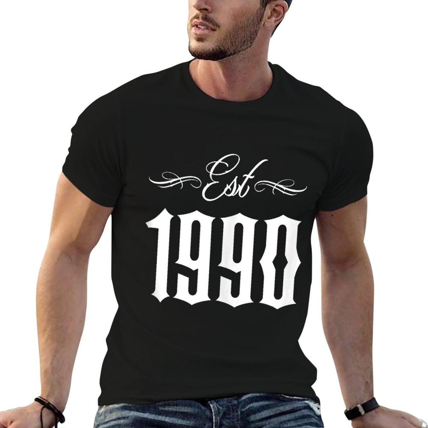 35 Year Old Birth Year Tattoo 35th Birthday Heathered Texture T-Shirt