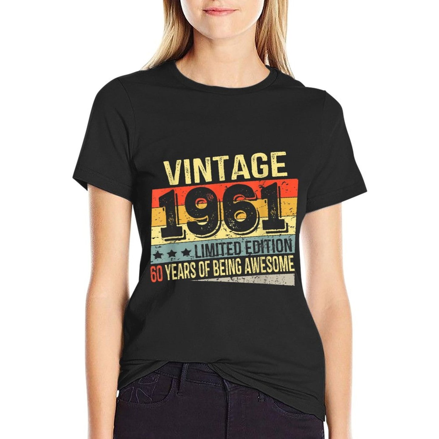 60 Year Old Vintage 1961 Limited Edition 60th Birthday High-quality Stitching T-Shirt
