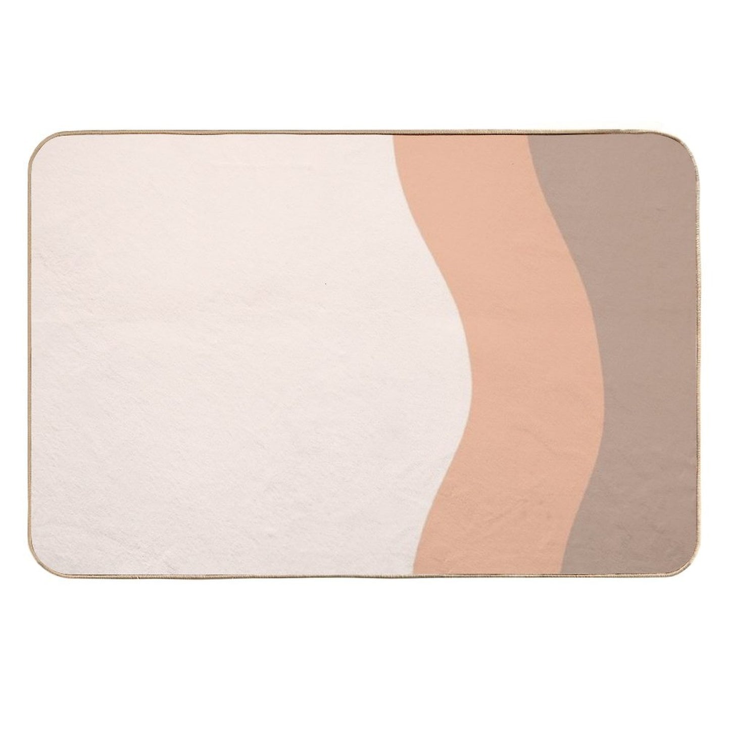 Minimalist Abstract Color Blocks in Brown, Orange And Beige Pet-Safe Bath Mat