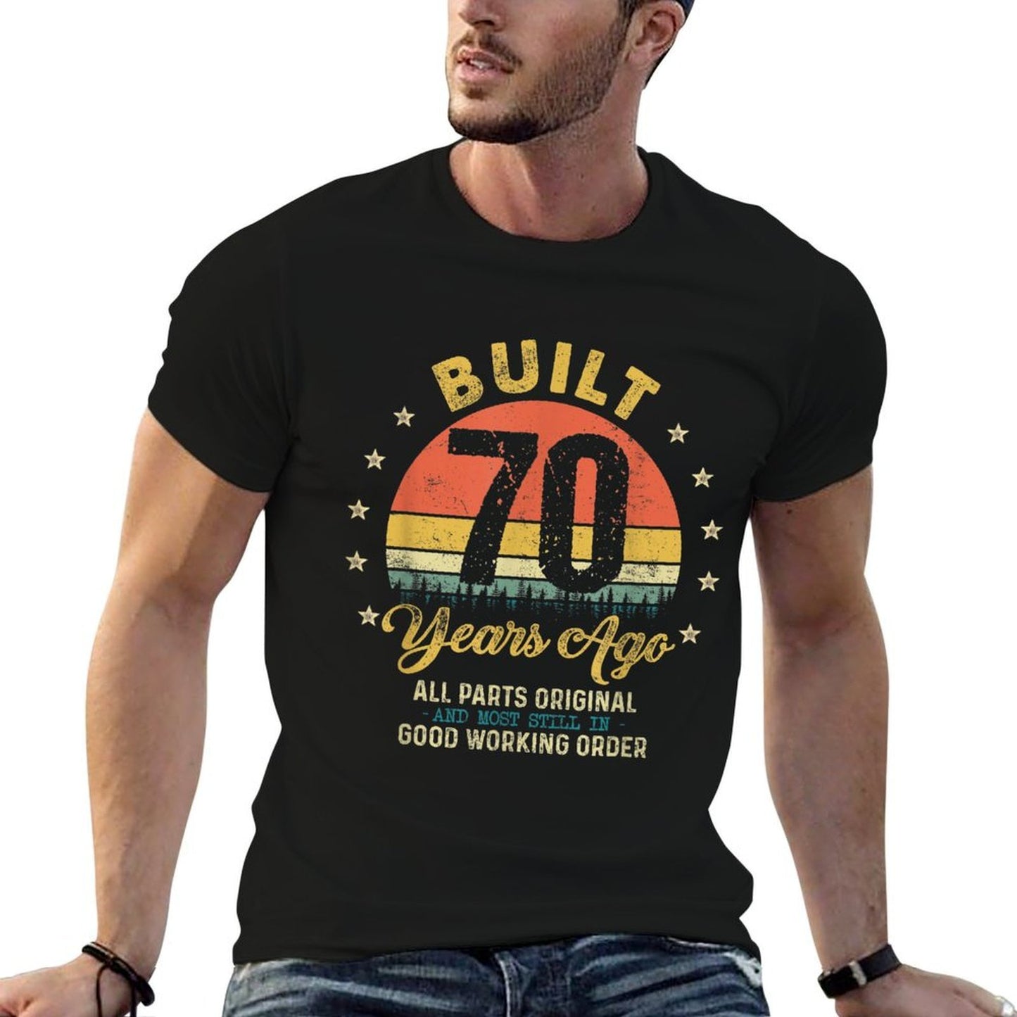 Built 70 Years Ago All Parts Original Funny 70th Birthday Durable T-Shirt