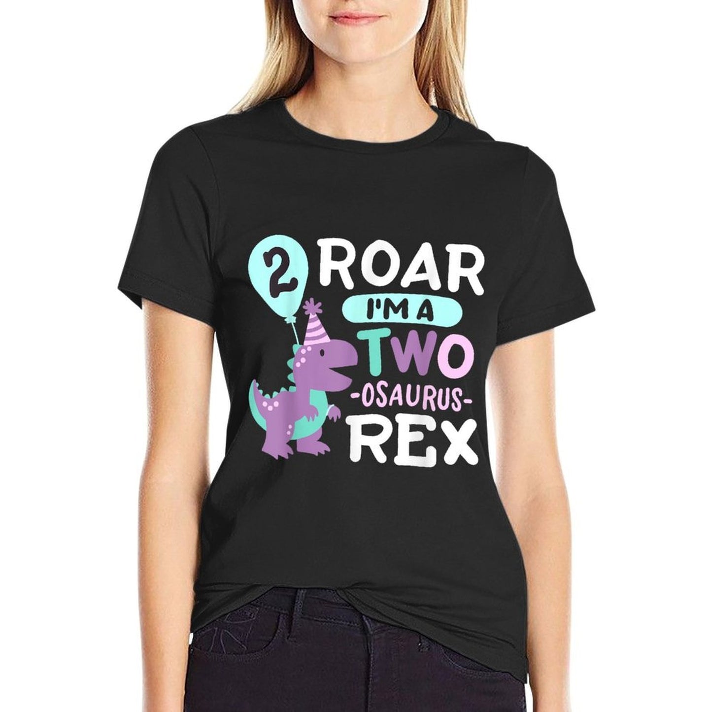 2nd Birthday Dinosaur T Rex Two Osaurus 2 Years Old Kids Wrinkle-resistant T-Shirt