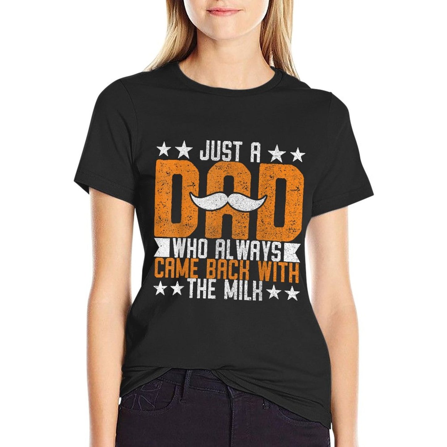 Just A Dad Who Always Came Back With The Milk Funny Fathers Trendy Pattern T-Shirt