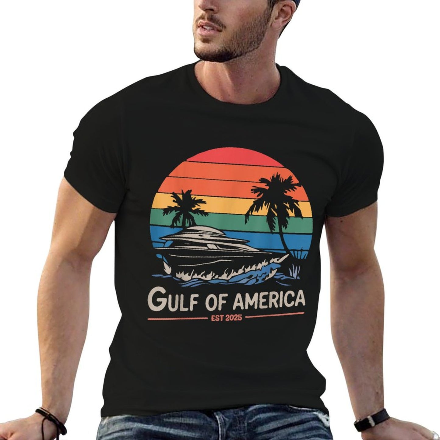 Gulf of US America 2025 Retro Vintage Versatile T-Shirt
