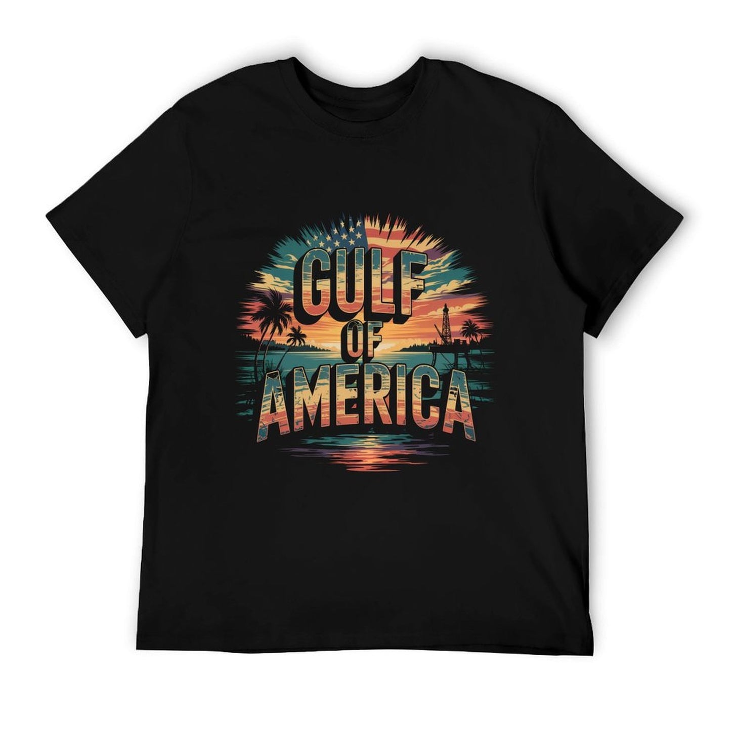 Retro Gulf Of Usa America Patriotic Beach Life Est 2025 Sweatshirt Slim-fit Cut T-Shirt