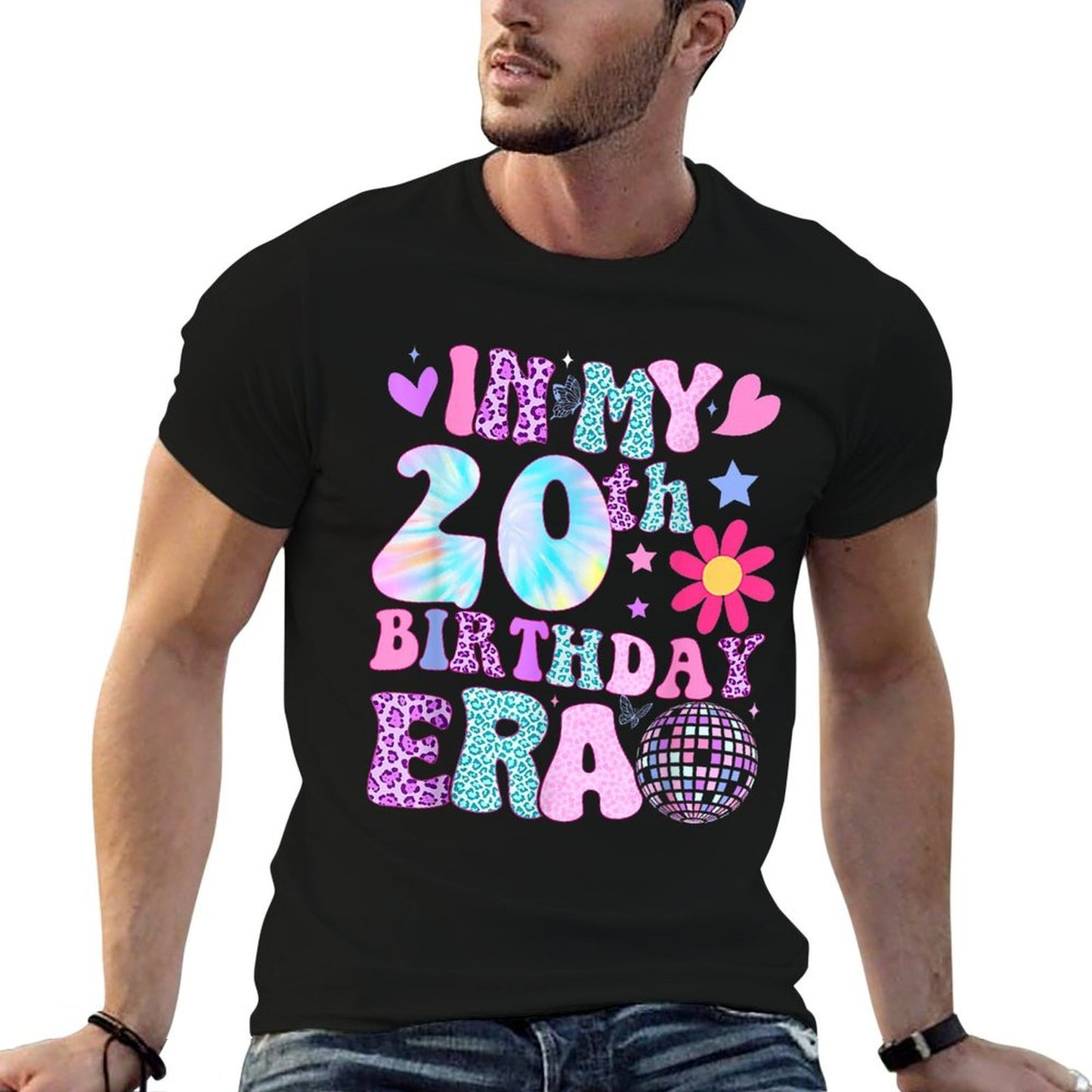 Groovy In My 20th Birthday Era Gifts Funny 20 Years Old Relaxed-fit T-Shirt