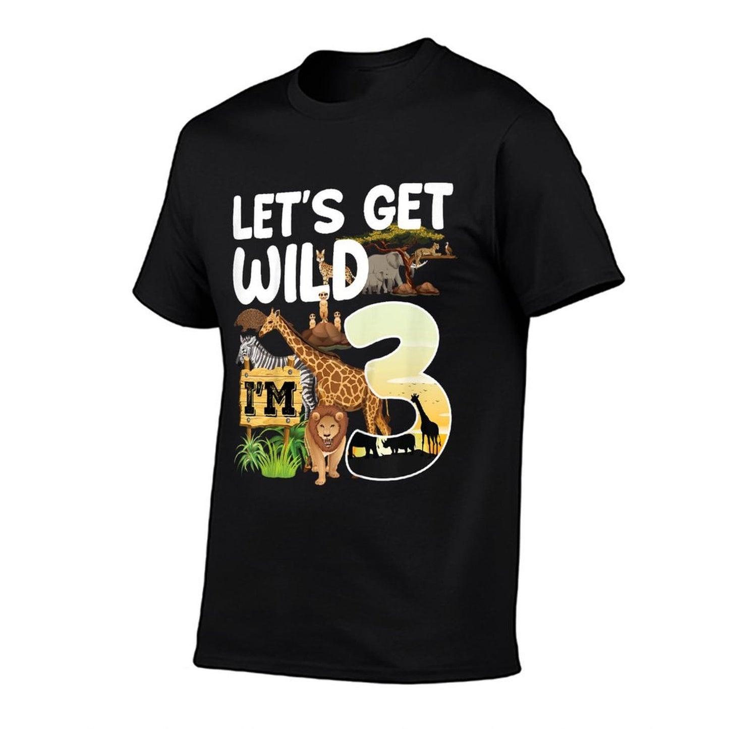 3 Year Old Zoo Birthday Safari Jungle Animal 3rd B-day Affordable Price T-Shirt