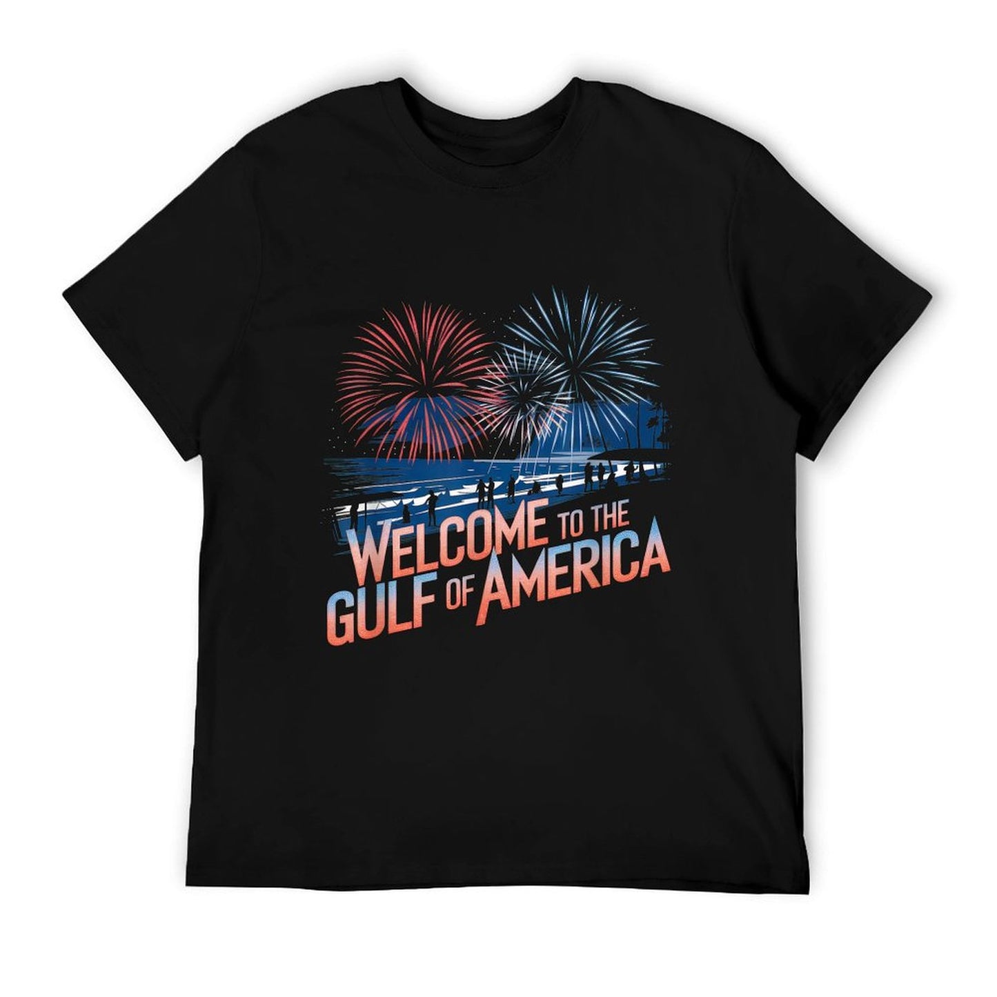 Gulf Of USA America Gift Men Women Flag Beach Fade-proof Color T-Shirt