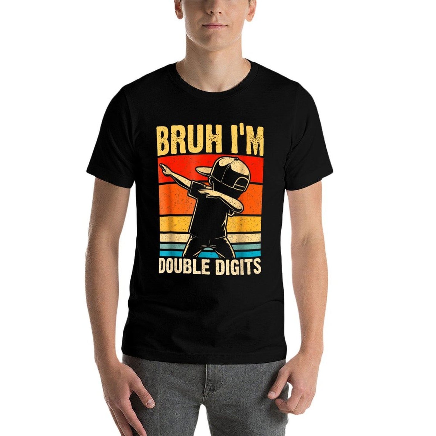 10 Years Old Birthday Bruh I'm Double Digits 10th Birthday Moisture-wicking T-Shirt