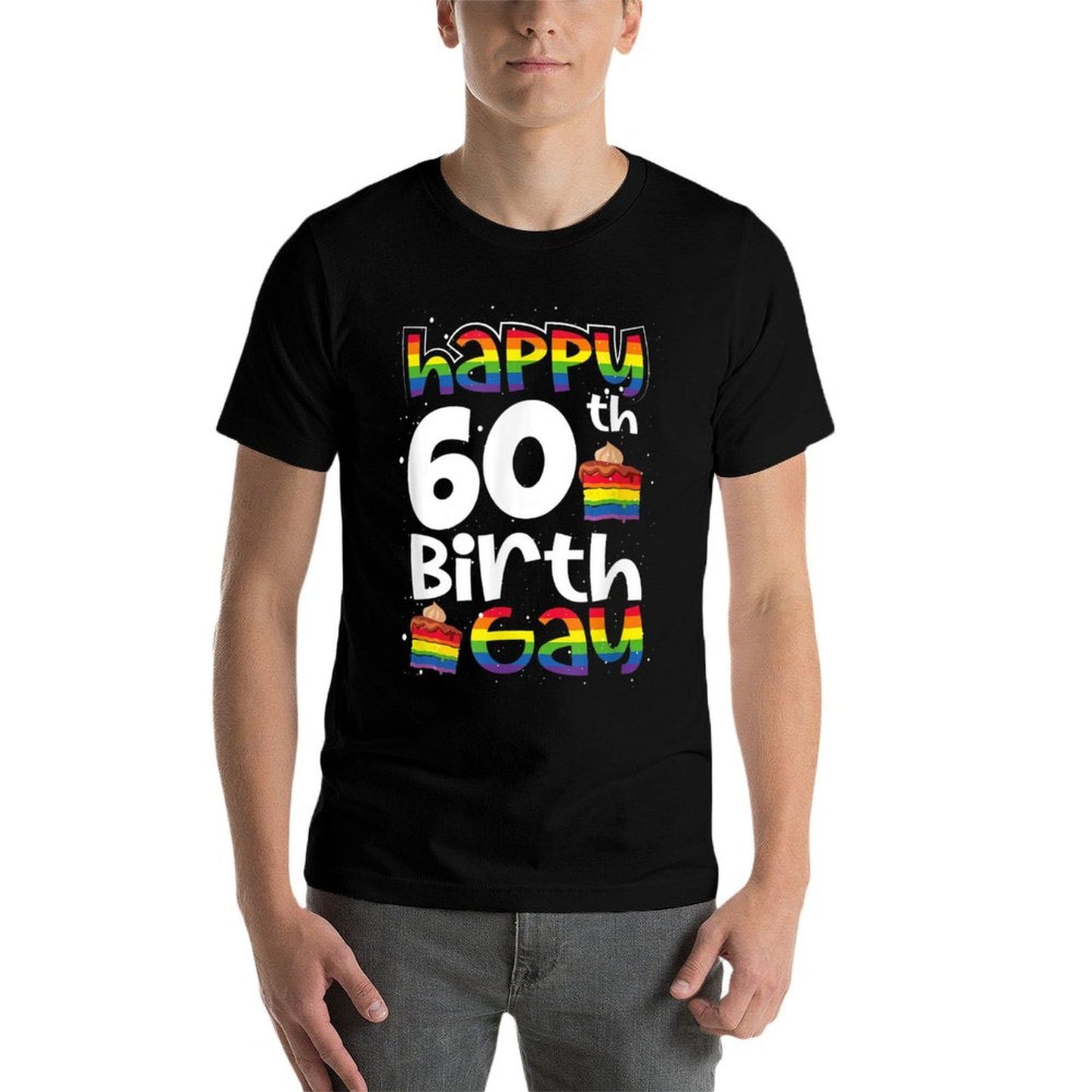 Gay Lesbian Pride Rainbow LGBTQ 60TH Birthday Birthgay Versatile T-Shirt