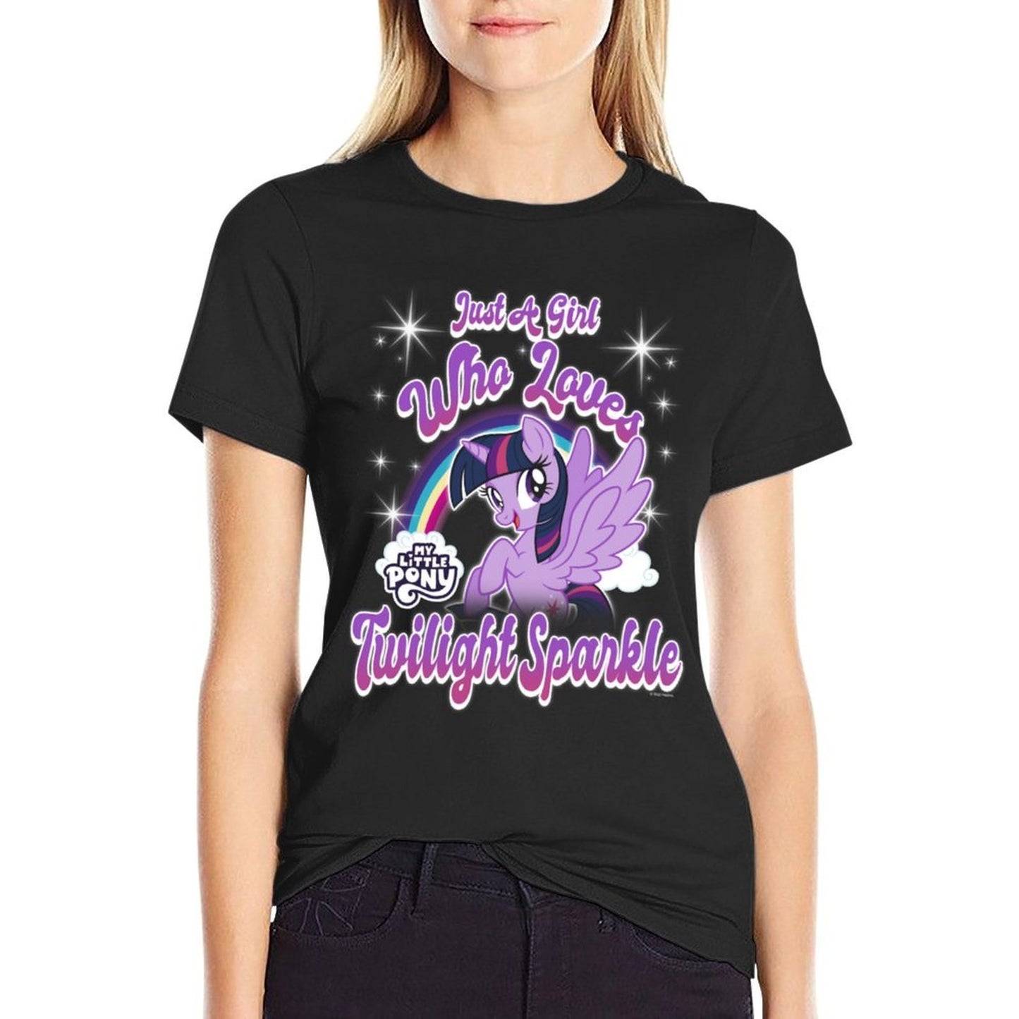 My Little Pony Friendship Is Magic Girl Twilight Sparkle Ribbed Collar T-Shirt