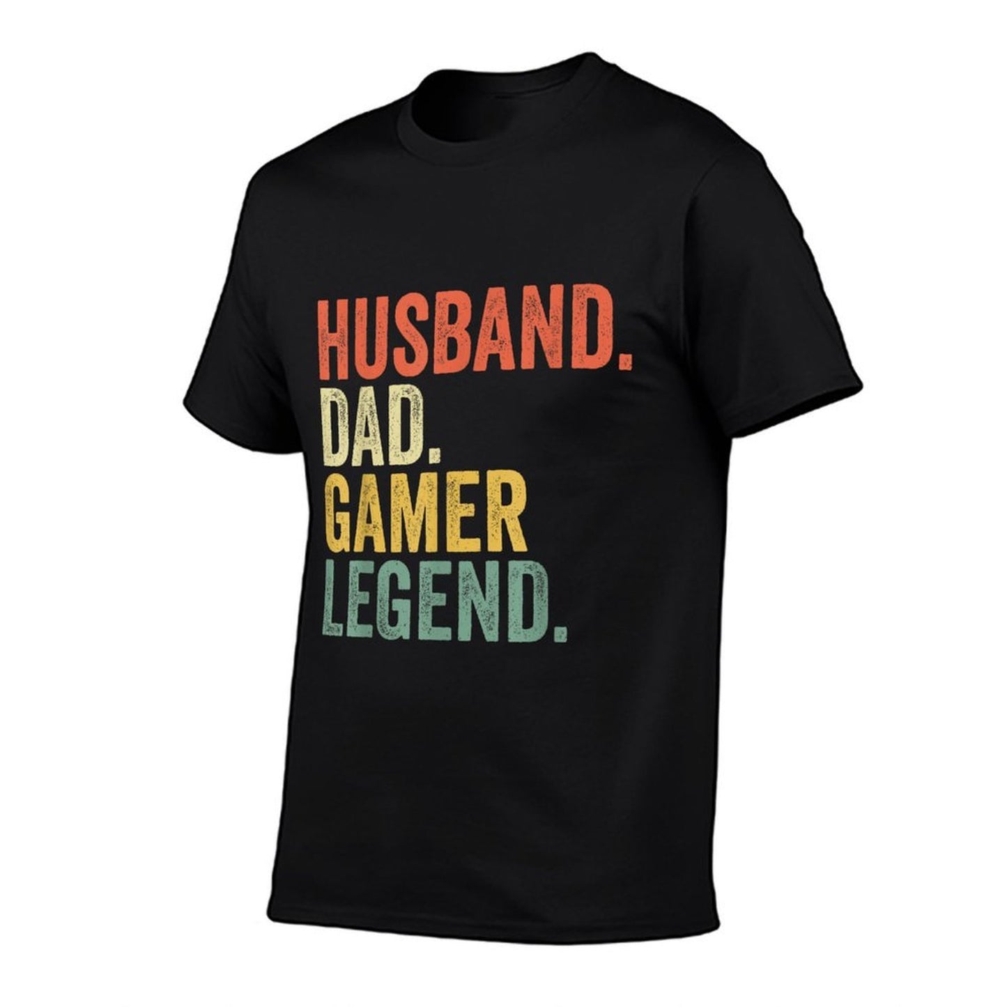 Funny Gamer Dad Husband Dad Gamer Legend Vintage Heathered Texture T-Shirt