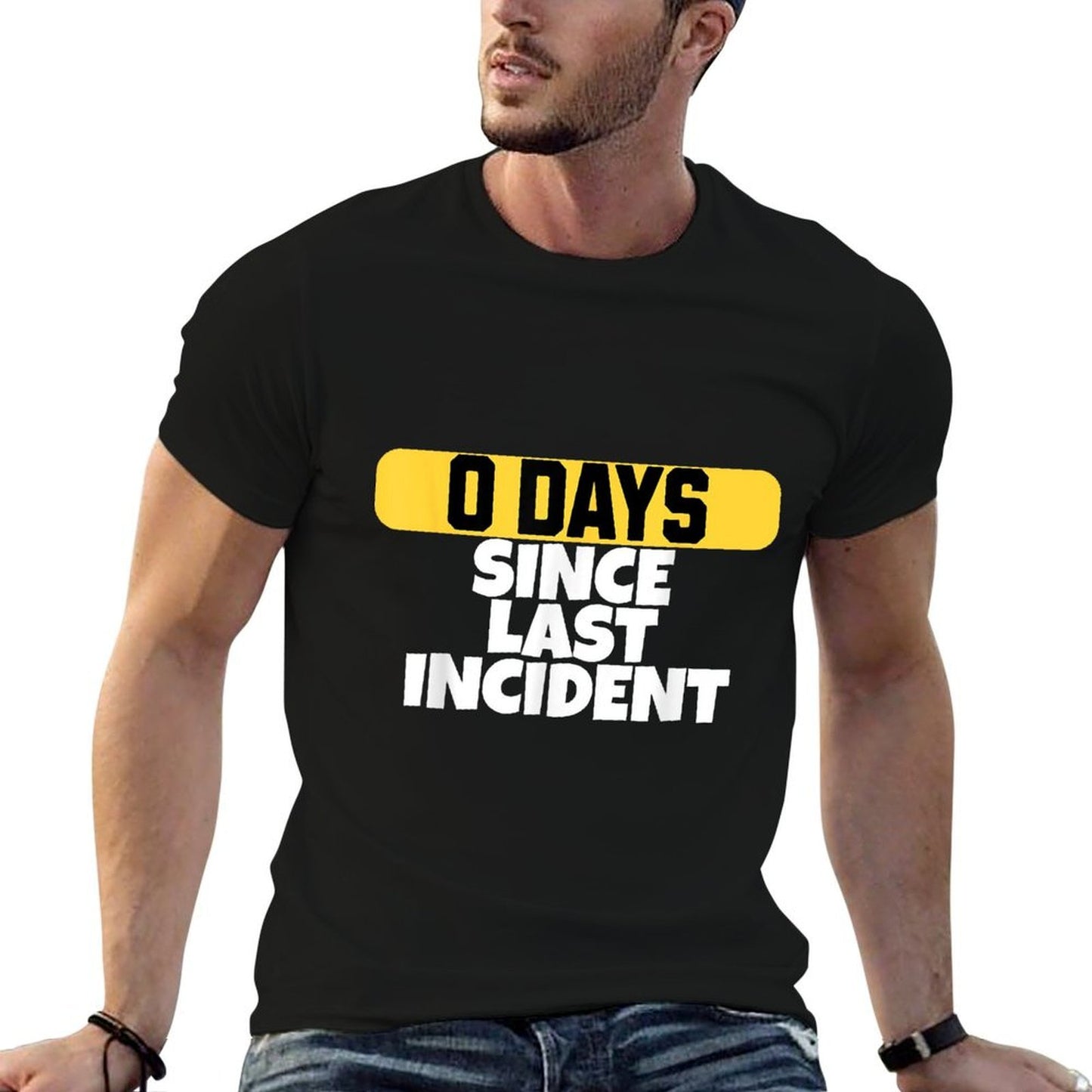 Zero Days Since Last Incident Funny Clumsy Summer-ready Fabric T-Shirt