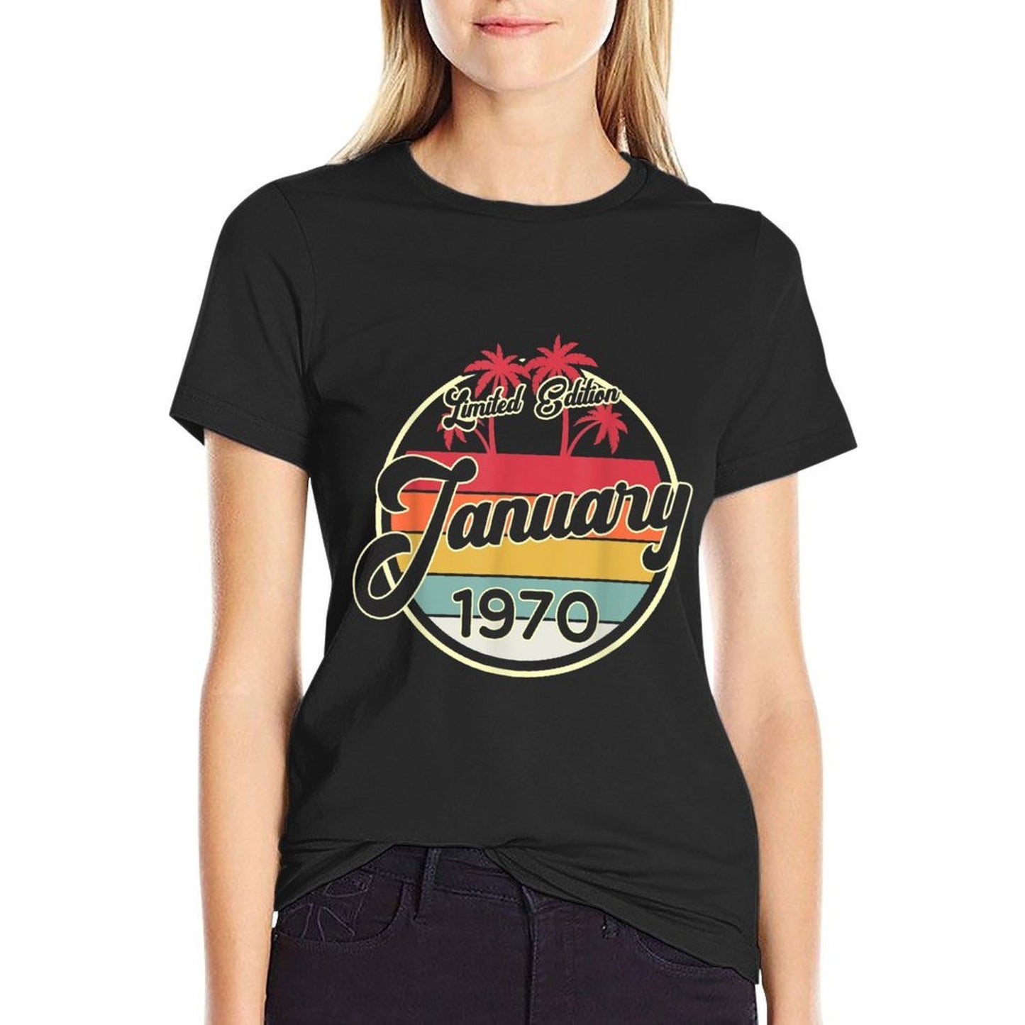 Vintage 80s January 1970 50th Birthday Gift Versatile T-Shirt
