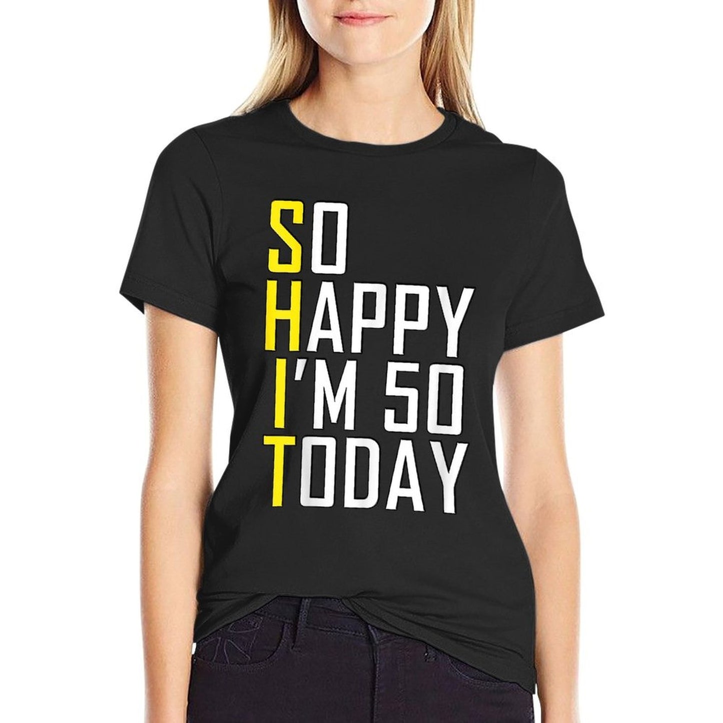 So Happy I'm 50 Years Old Born In 1971 Funny 50th Birthday Moisture-wicking T-Shirt
