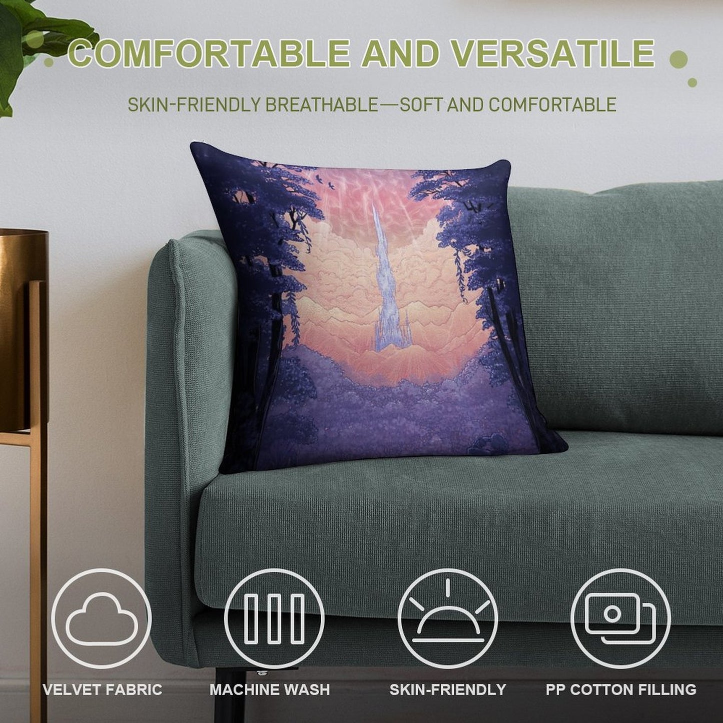 First Steps in Lakeland - Final Fantasy XIV Soft Luxury Feel Throw Pillow