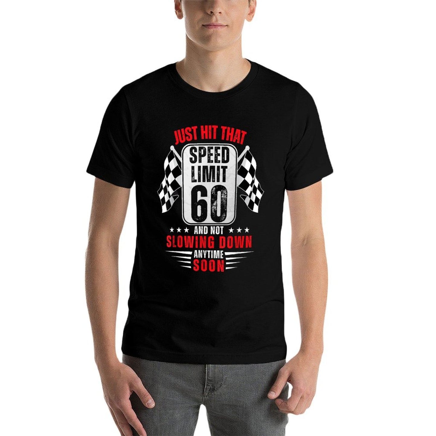 60th Birthday Speed Limit Sign 60 Years Old Funny Racing Vintage-inspired T-Shirt