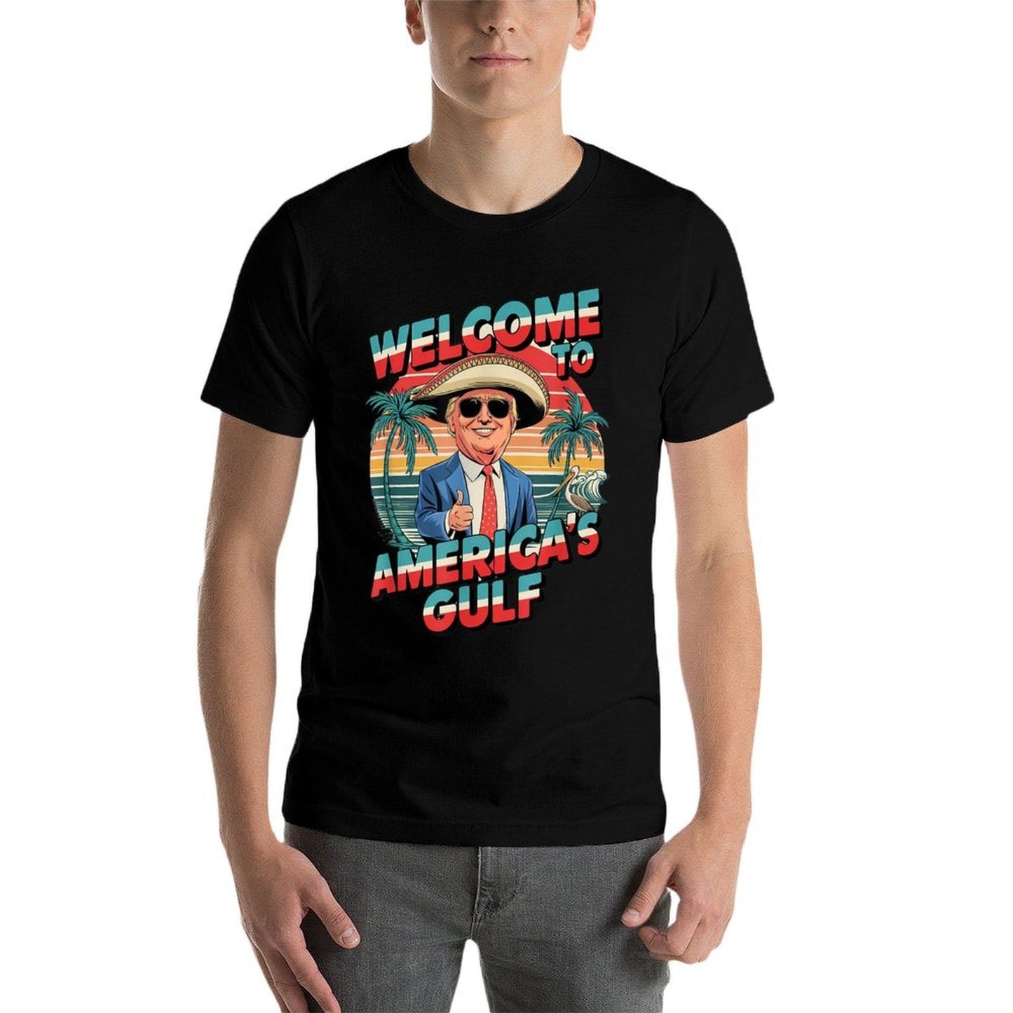 Welcome to America's Gulf Trump Mexican Sombrero Soft T-Shirt