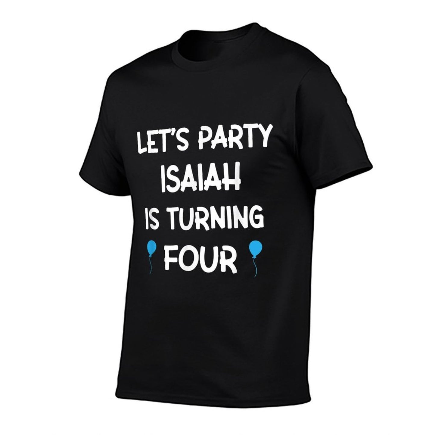 Isaiah Fourth Birthday Shirt with Name 4 Year Old Boy Relaxed-fit T-Shirt