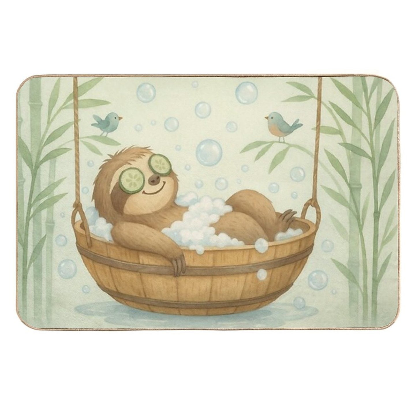 Slow Down & Soak - Relaxing Sloth Vibes Easy Maintenance Bath Mat