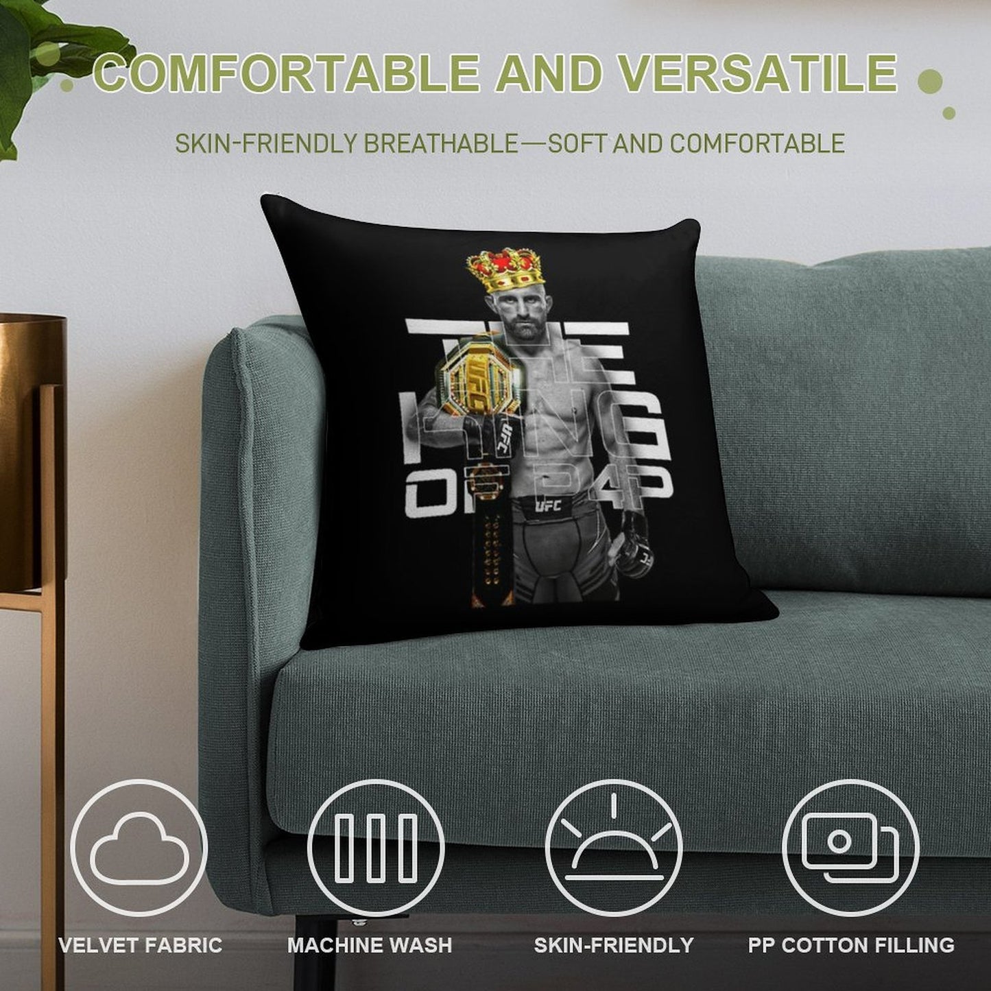 Alexander Volkanovski The Great UFC Soft Home Decor Throw Pillow