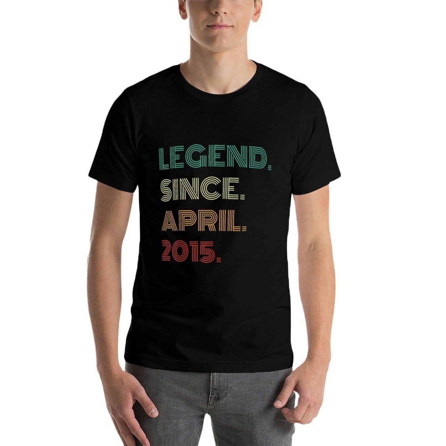 10 Years Old Legend Since April 2015 10th Birthday Oversized Silhouette T-Shirt