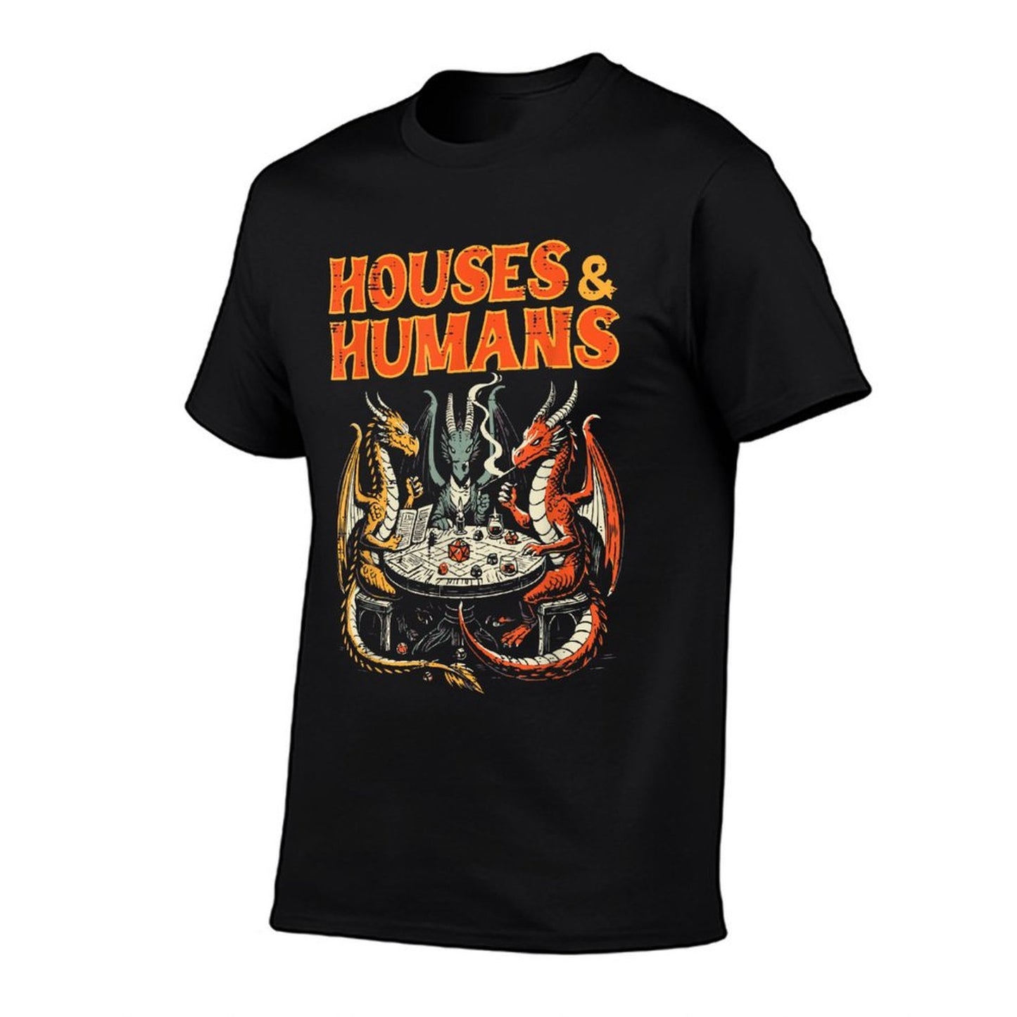 Gaming Houses Humans Funny Rpg Parody Gamer Men Boys Kids Versatile T-Shirt