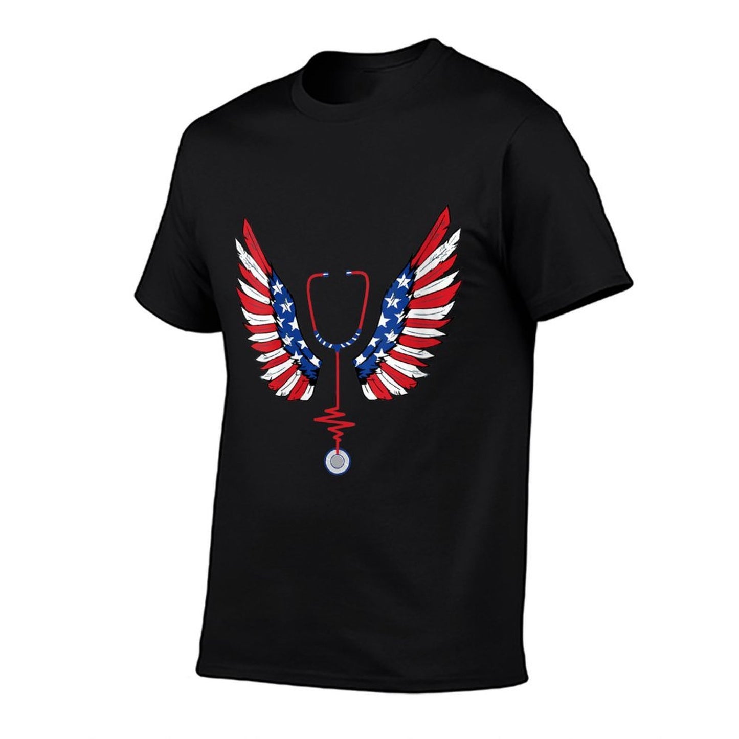 Womens Nurse American 4th Of July Wings Patriotic RN Nursing Slim-fit Cut T-Shirt