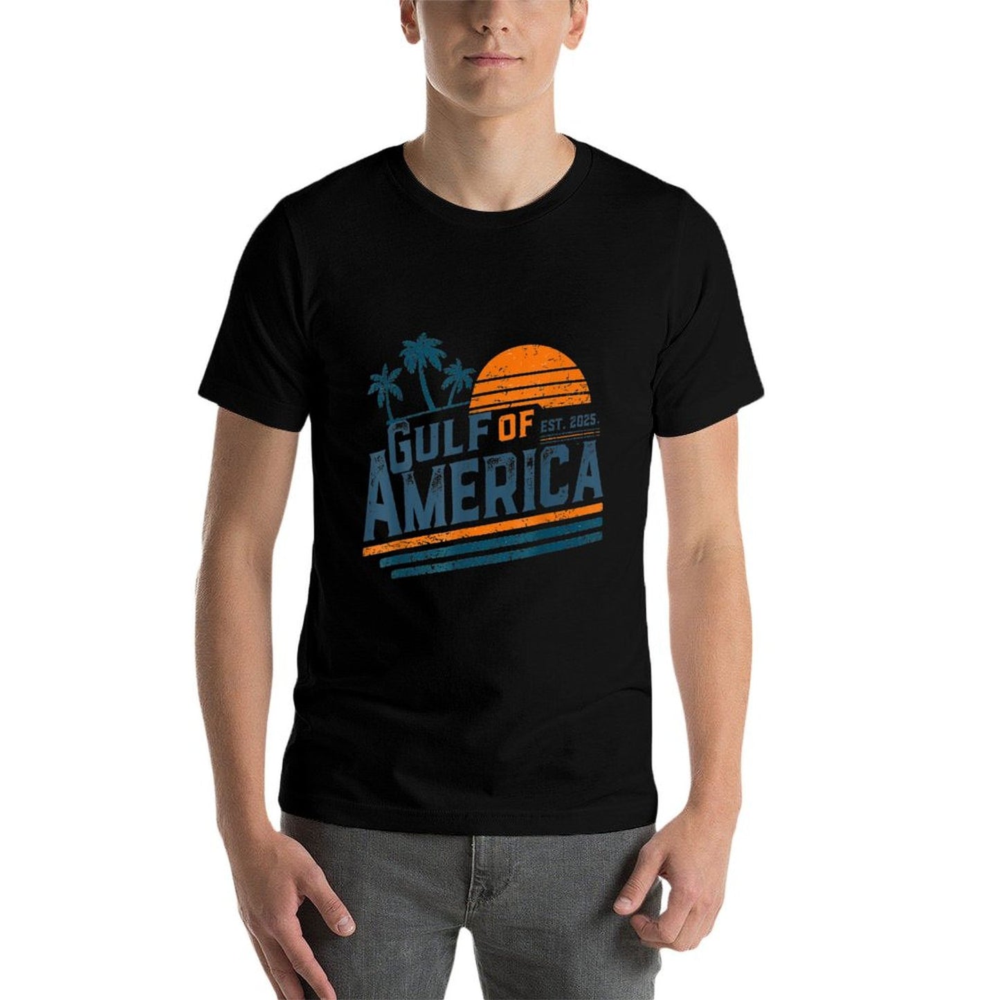 Vintage Gulf Of Us America Retro Sunset Gulf Of Us America Wrinkle-resistant T-Shirt