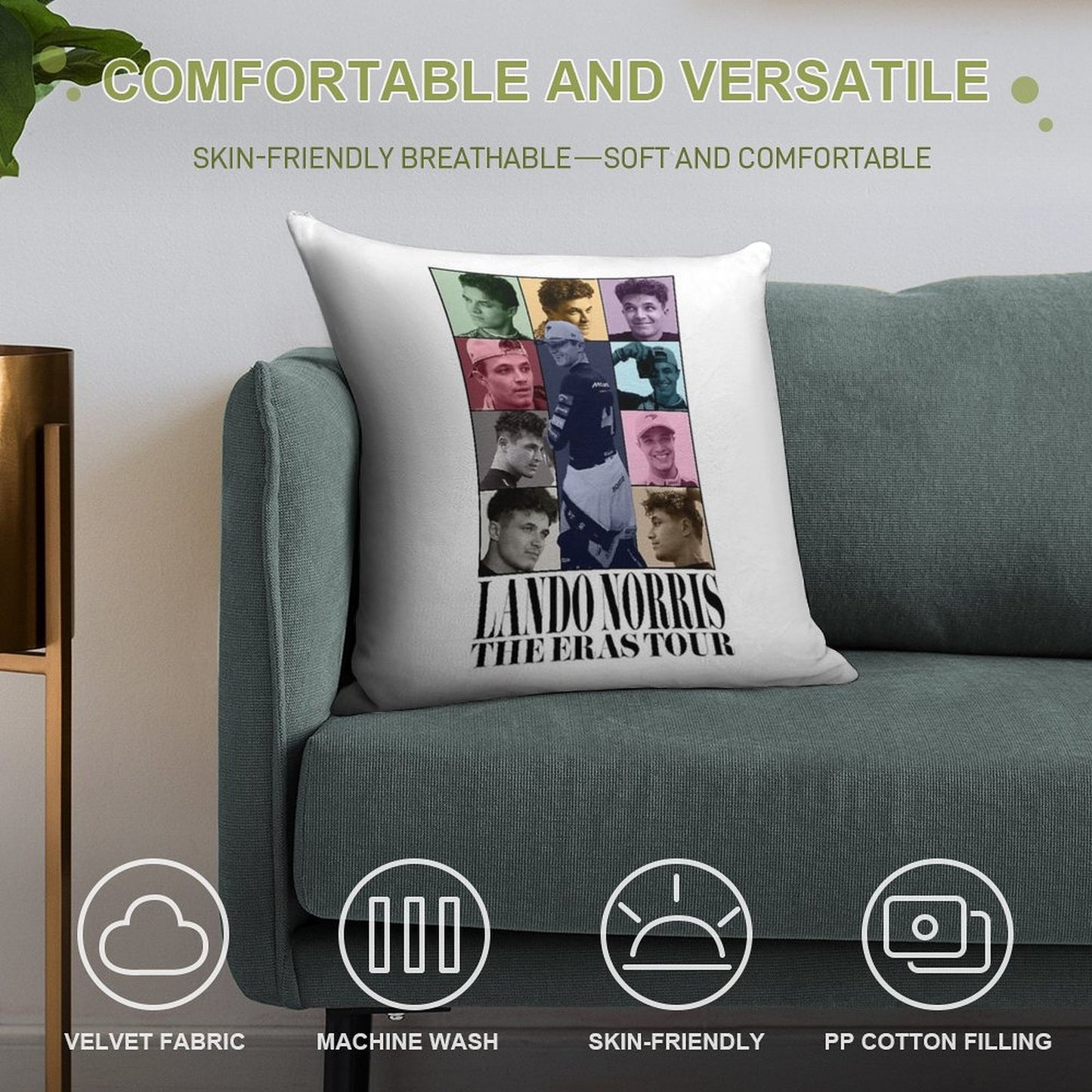 Lando Norris The Eras Tour Soft Multiple Sizes Throw Pillow