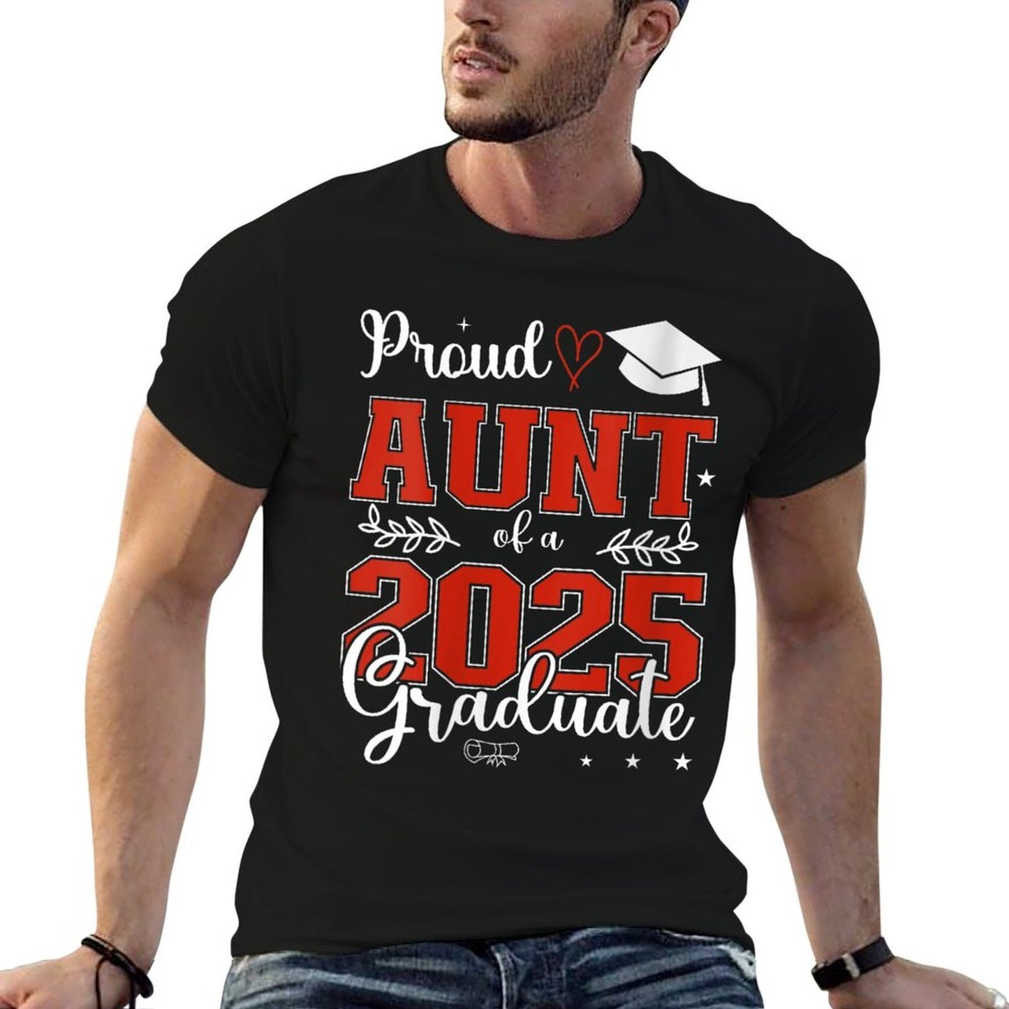 Womens Proud Aunt of A Class of 2025 Graduate for Graduation Durable T-Shirt