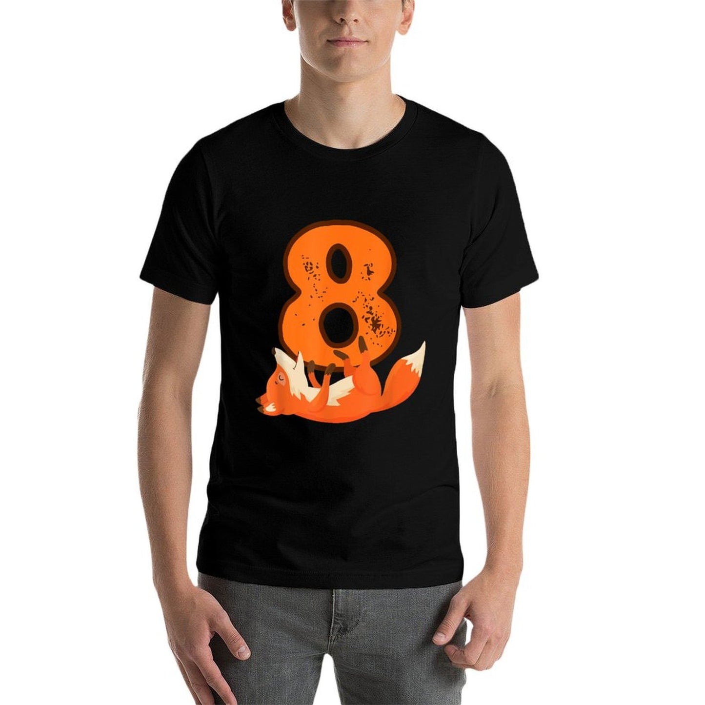 8th Birthday For Girls Gift Funny 8 Years Old Boy Fox Odor-resistant T-Shirt