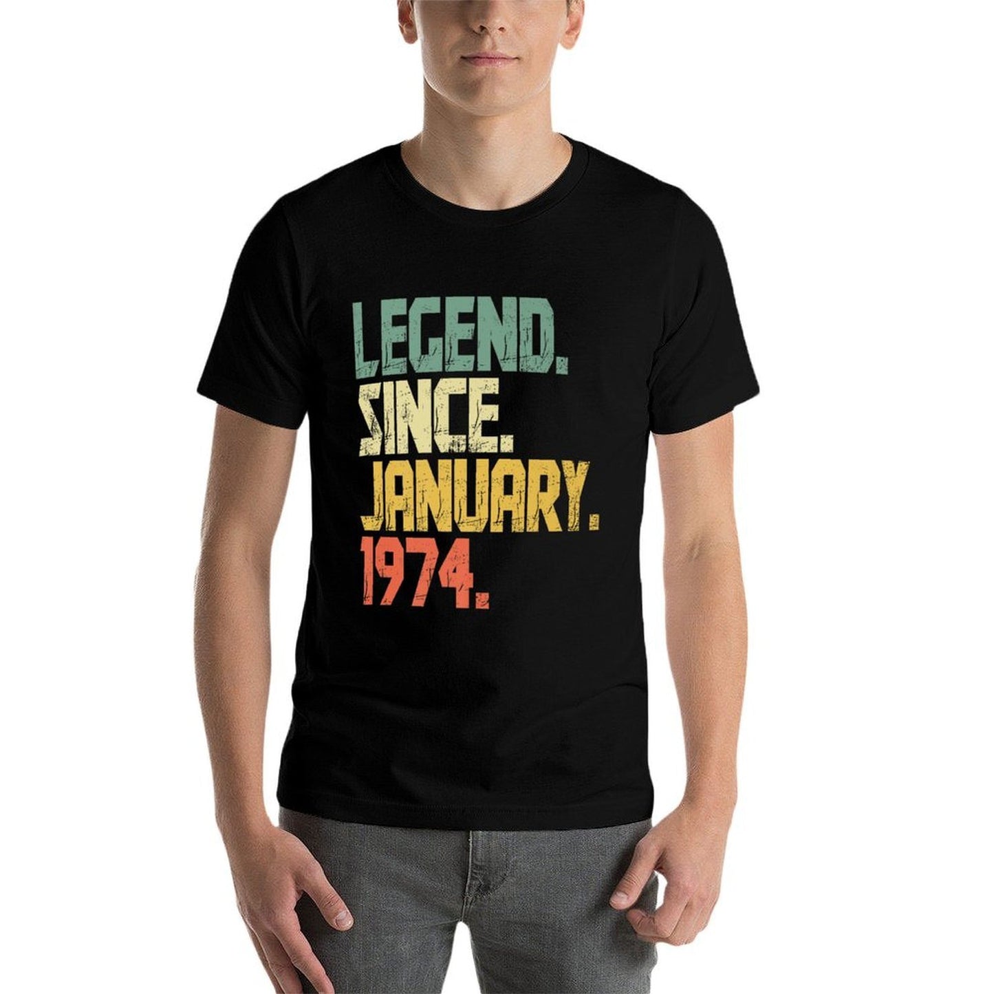 Funny 50 Years Old Vintage January 1974 Retro 50th Birthday Premium Oversized Silhouette T-Shirt