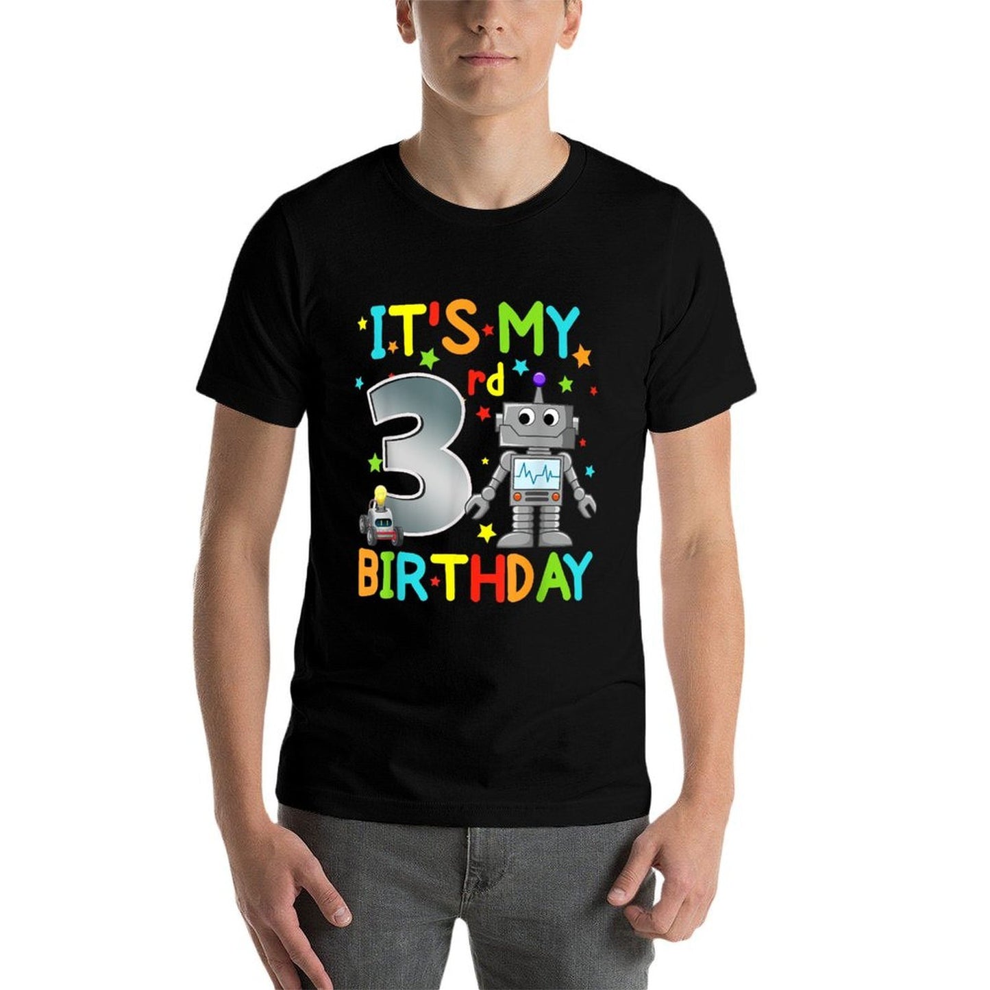 It's My 3rd Birthday Robot 3 Year Old Funny Boy Girl Breathable T-Shirt