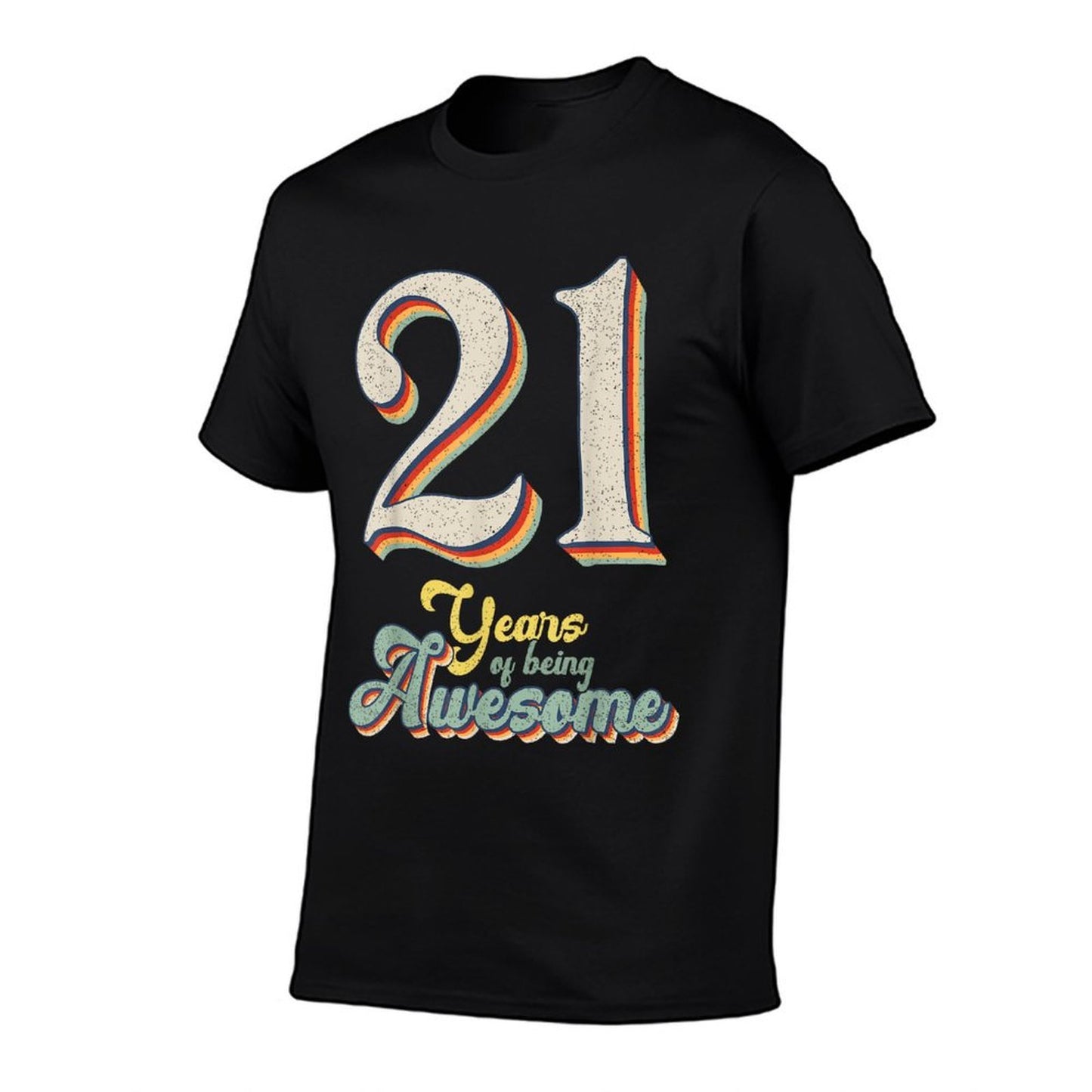 21 Years Of Being Awesome Retro Vintage 21st Birthday High-quality Stitching T-Shirt