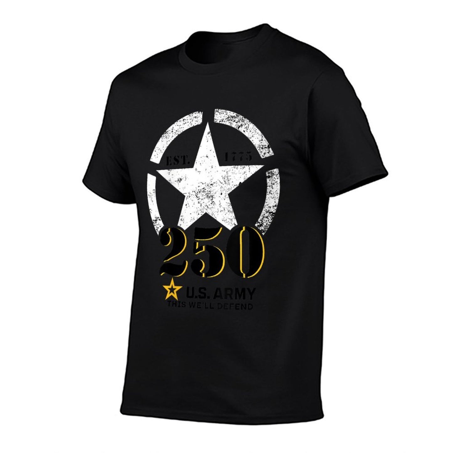 Womens Official U.S. Army 250th Year Birthday This We'll Defend Ribbed Collar T-Shirt