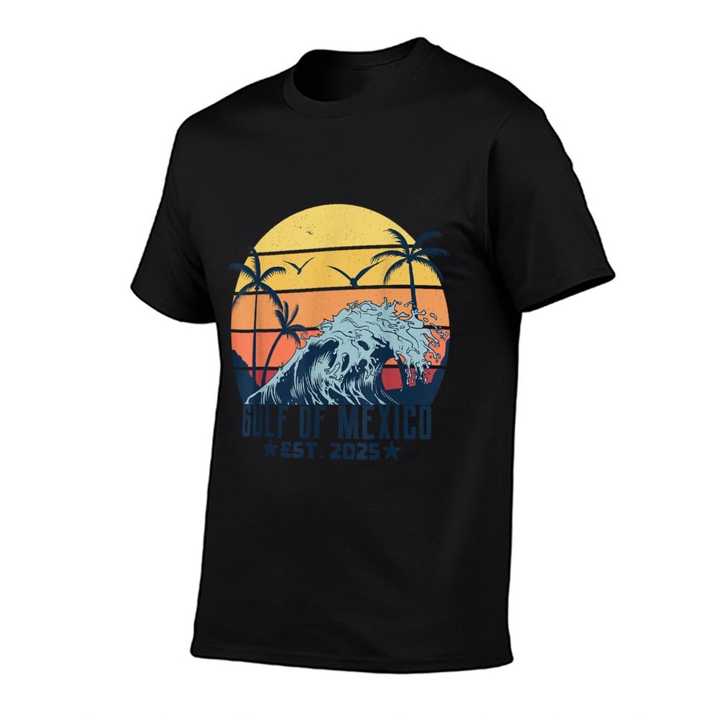 Retro Gulf Of USA America Est 2025 American Flag Gulf Mexico Durable T-Shirt