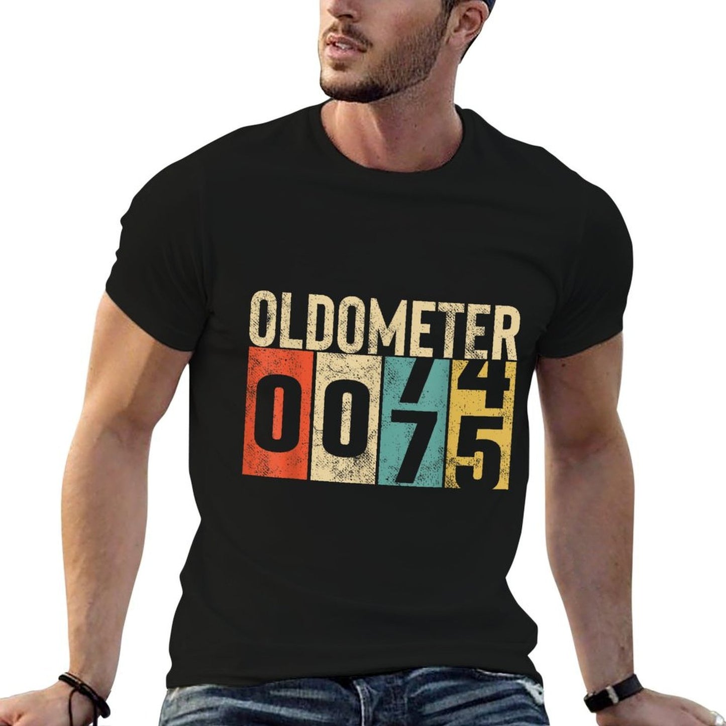 Funny 75 Years Old Oldometer Vintage 75th Birthday Odometer Classic T-Shirt