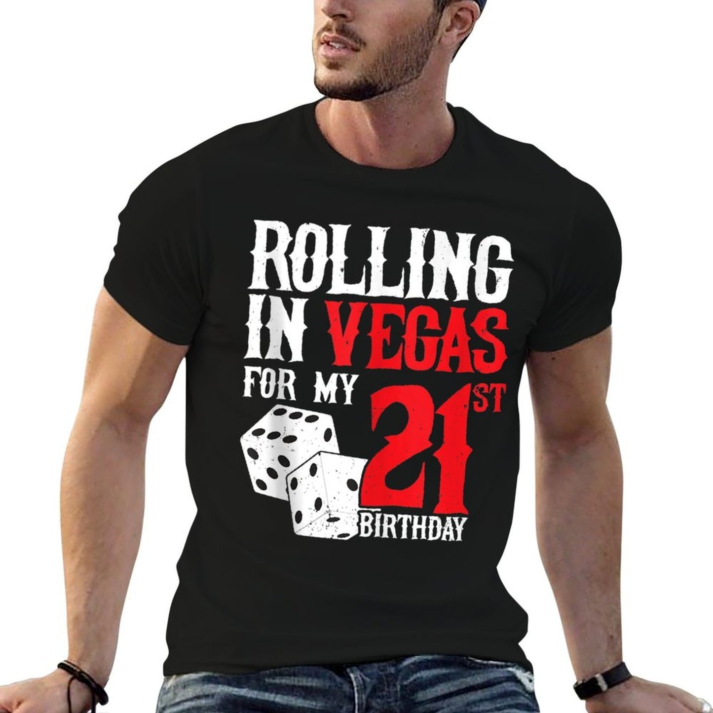 Las Vegas Birthday Party - Rolling in Vegas - 21st Birthday Eco-friendly Material T-Shirt